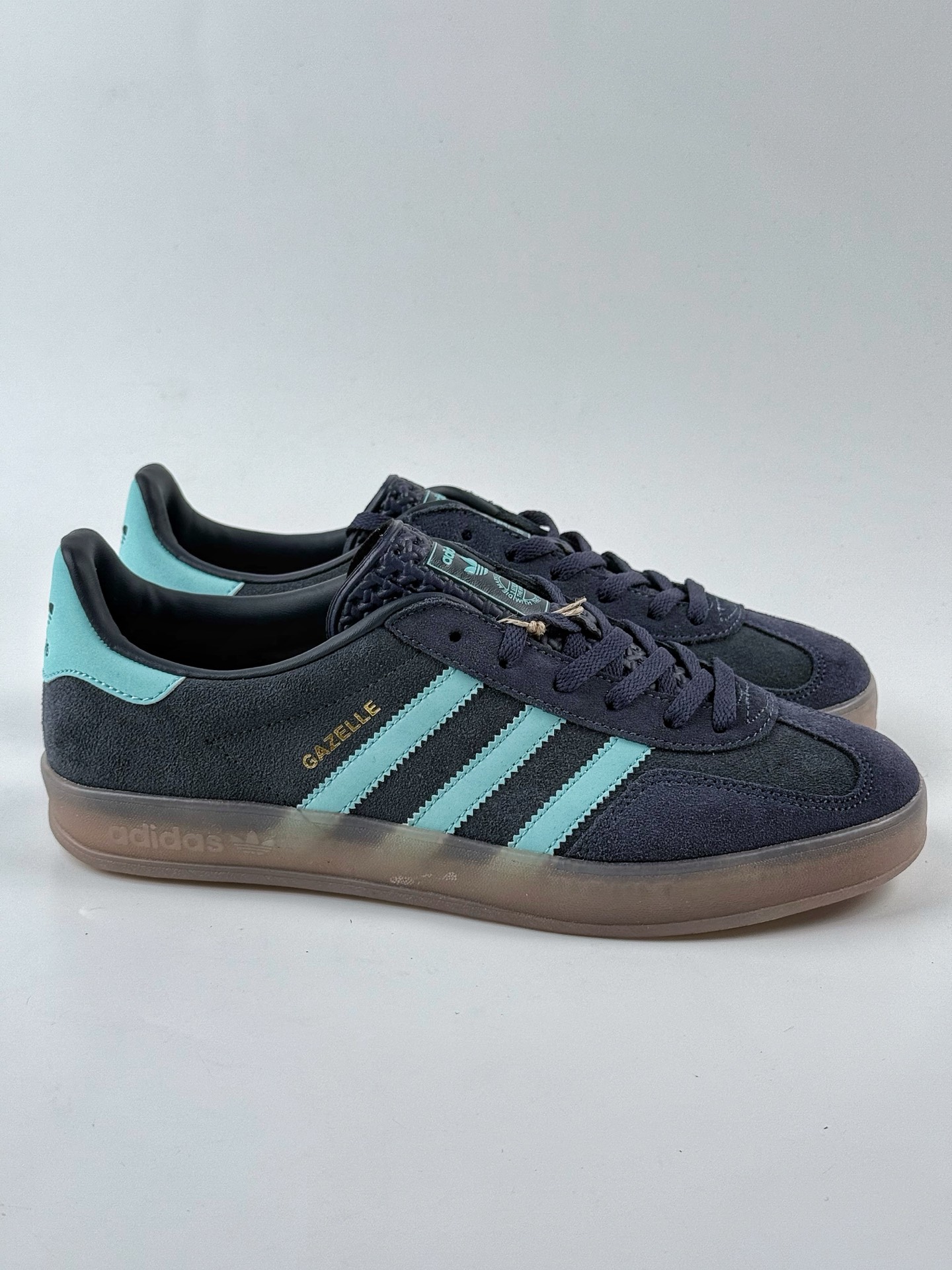 160 adidas Originals Gazelle INdoor 蓝绿 三叶草休闲防滑耐磨低帮板鞋 JI2587