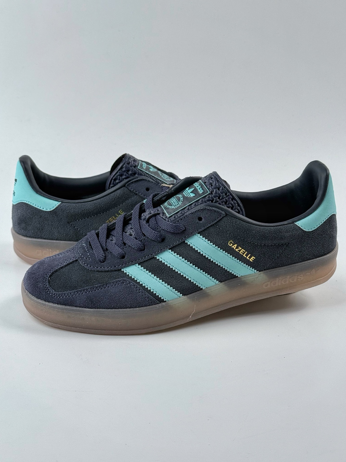 160 adidas Originals Gazelle INdoor 蓝绿 三叶草休闲防滑耐磨低帮板鞋 JI2587