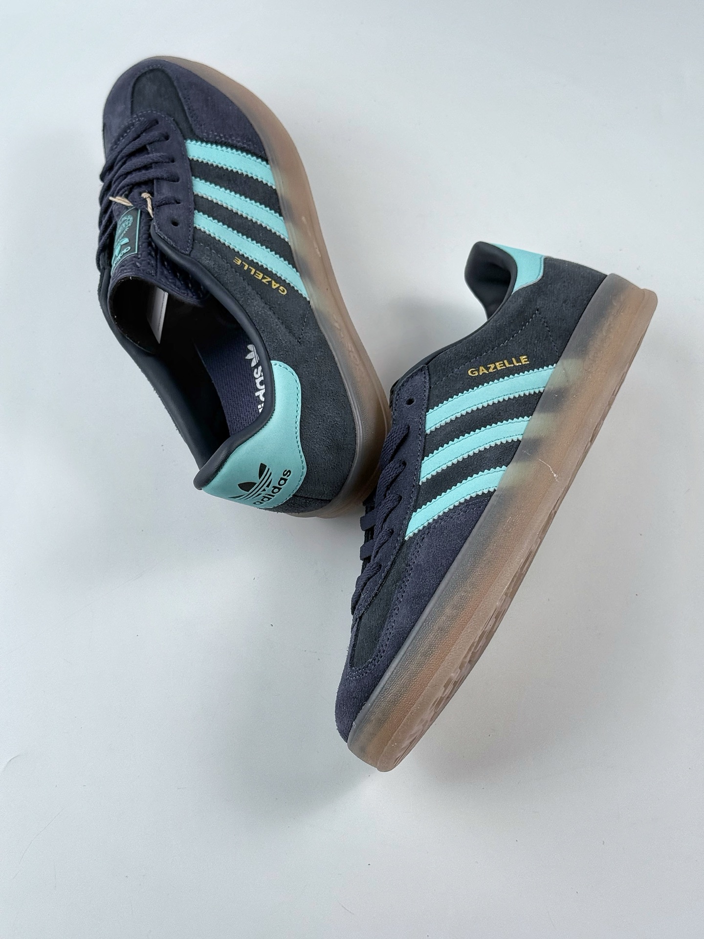 160 adidas Originals Gazelle INdoor 蓝绿 三叶草休闲防滑耐磨低帮板鞋 JI2587