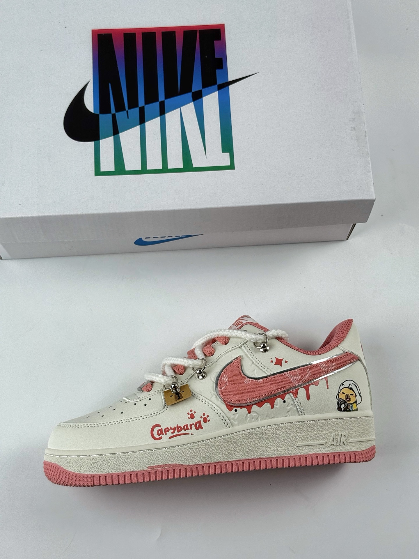 260 Nike Air Force 1 Low 07 白粉麻绳绑带 LV0506-880