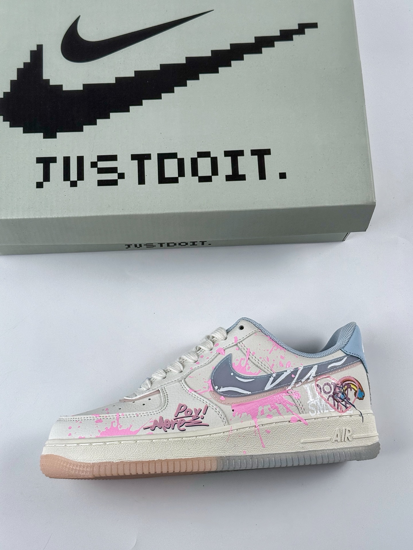 Nike Air Force 1 Low 07 米粉蓝涂鸦双小钩 CW1574-058