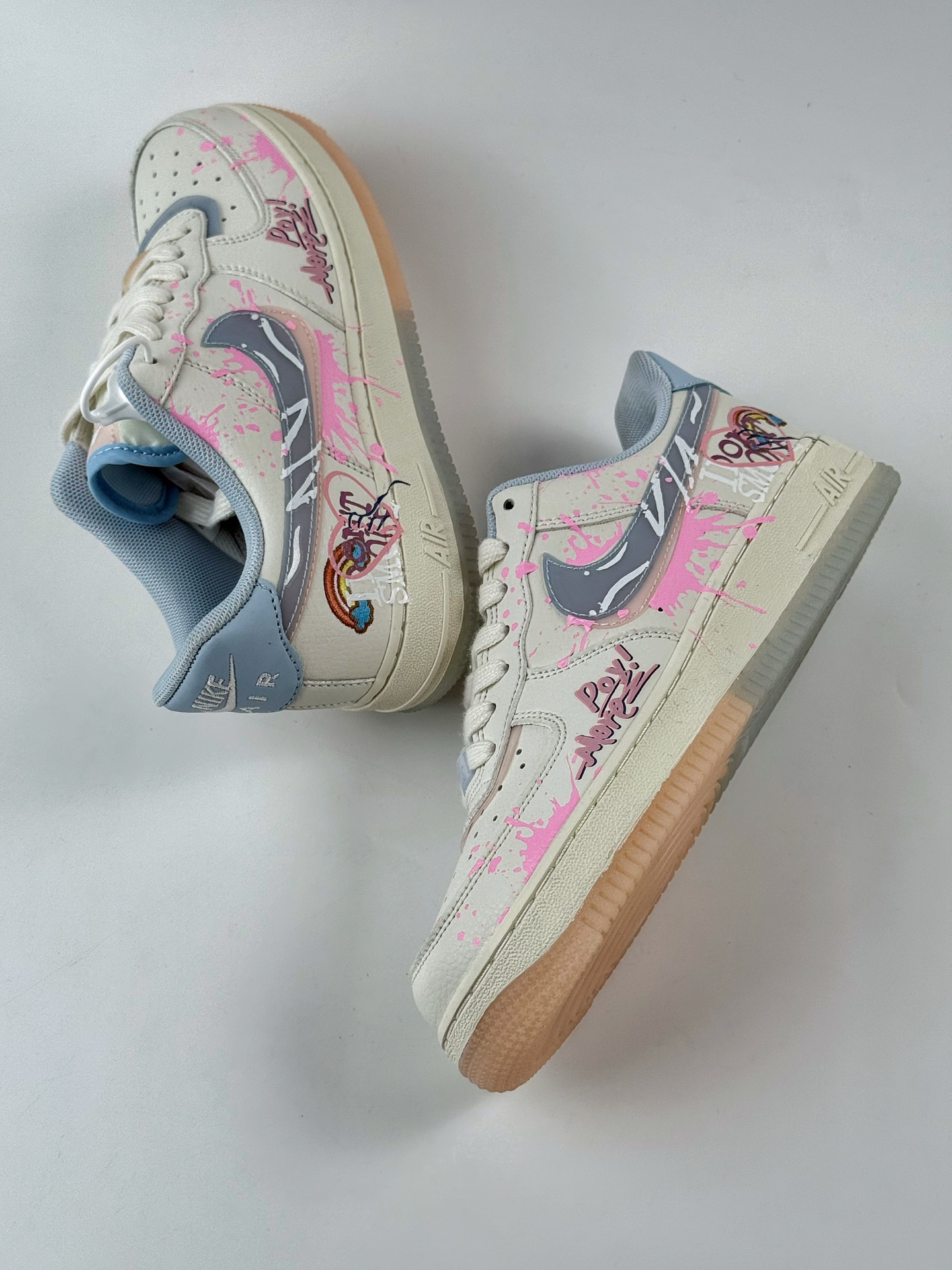 Nike Air Force 1 Low 07 米粉蓝涂鸦双小钩 CW1574-058