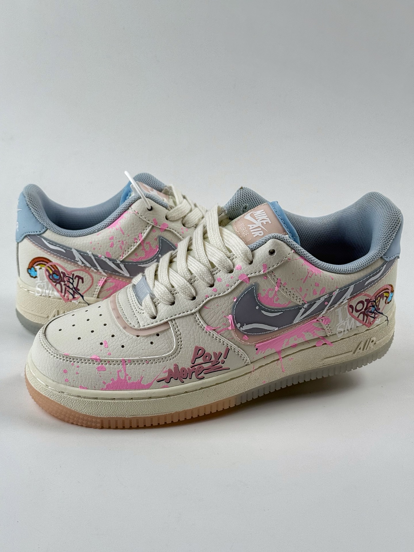 Nike Air Force 1 Low 07 米粉蓝涂鸦双小钩 CW1574-058