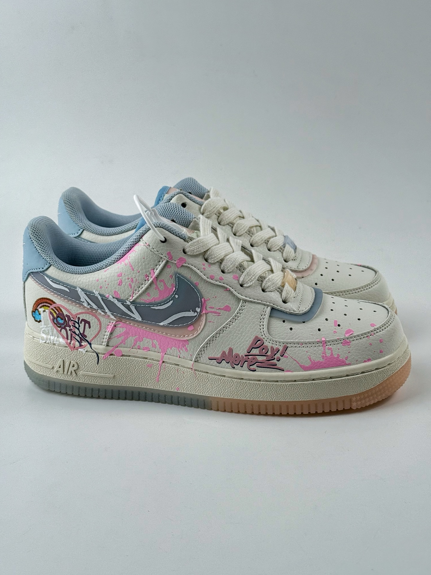Nike Air Force 1 Low 07 米粉蓝涂鸦双小钩 CW1574-058