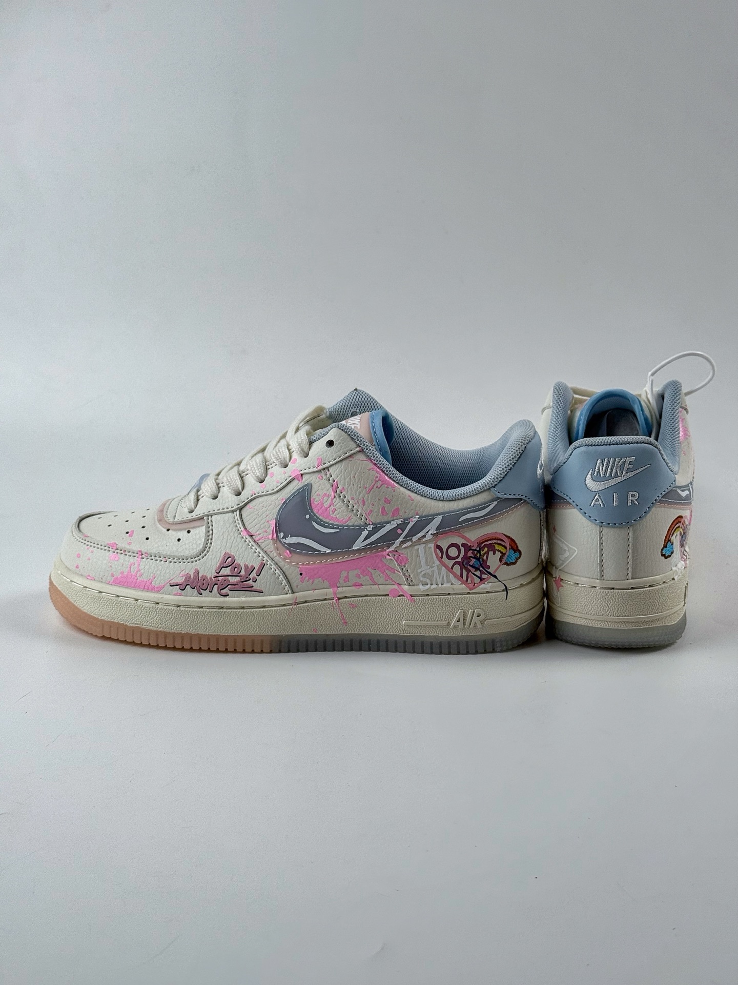 Nike Air Force 1 Low 07 米粉蓝涂鸦双小钩 CW1574-058