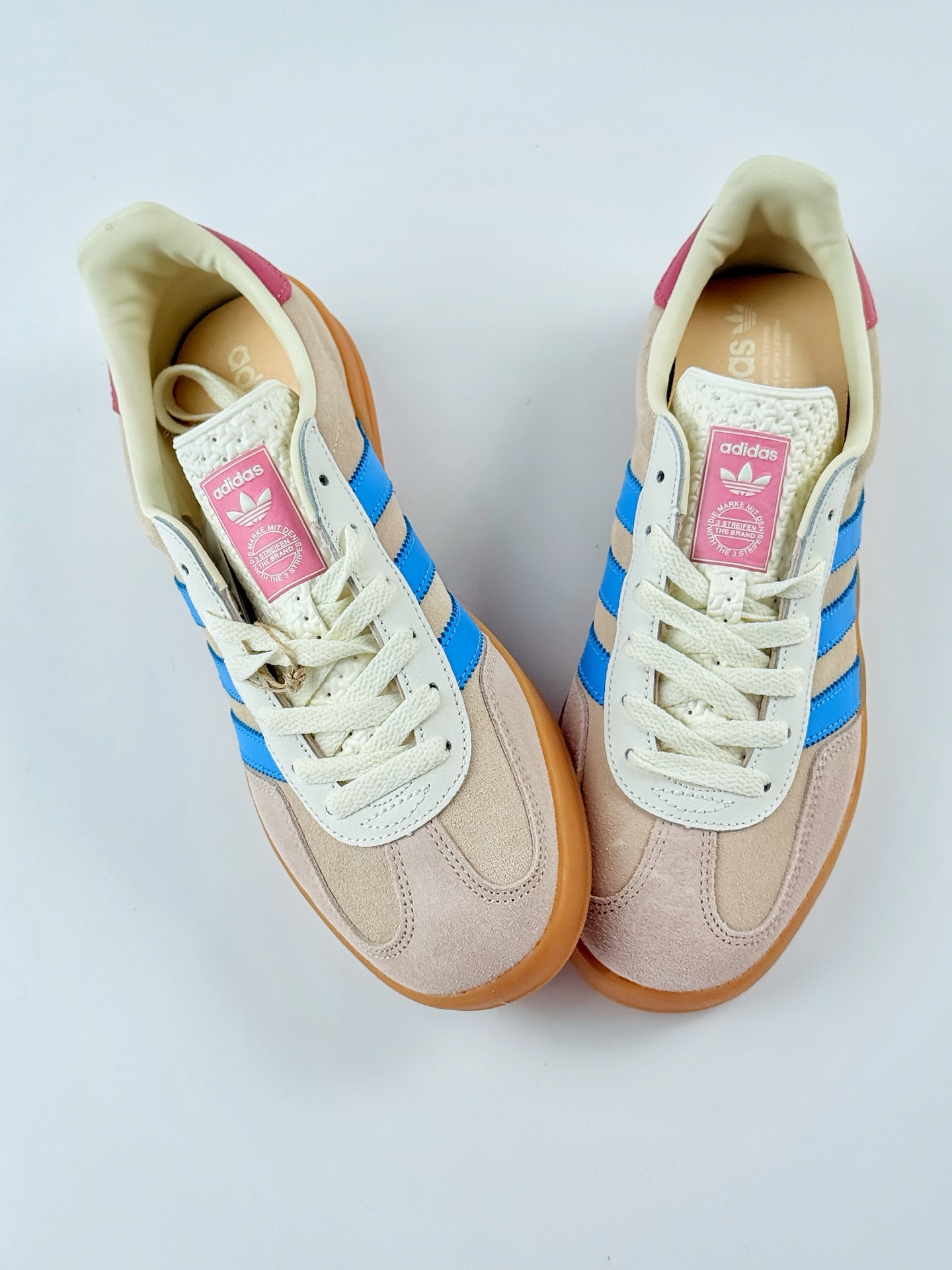 adidas Originals Gazelle INdoor 粉蓝 三叶草休闲防滑耐磨低帮板鞋 JQ0010