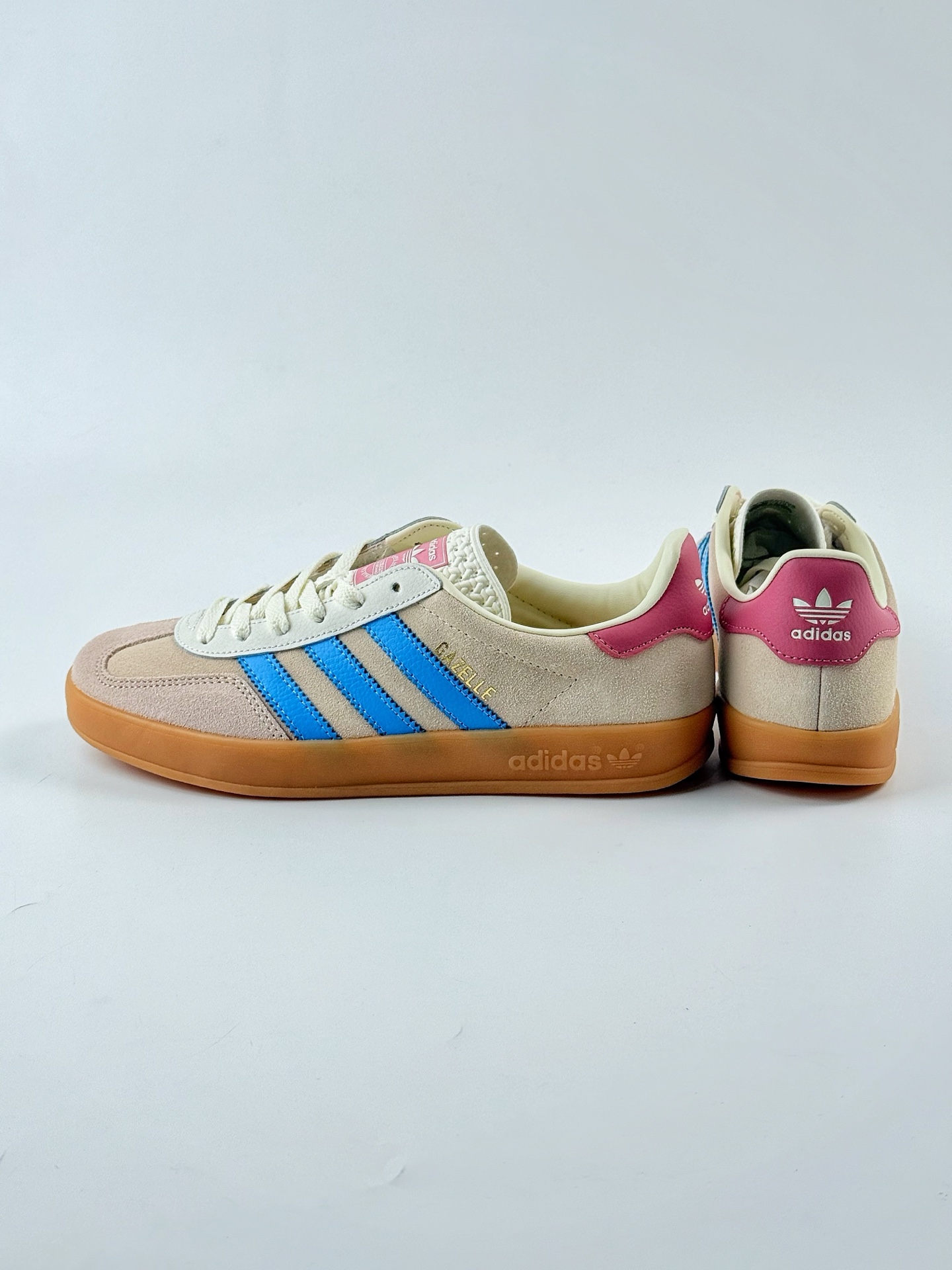 adidas Originals Gazelle INdoor 粉蓝 三叶草休闲防滑耐磨低帮板鞋 JQ0010