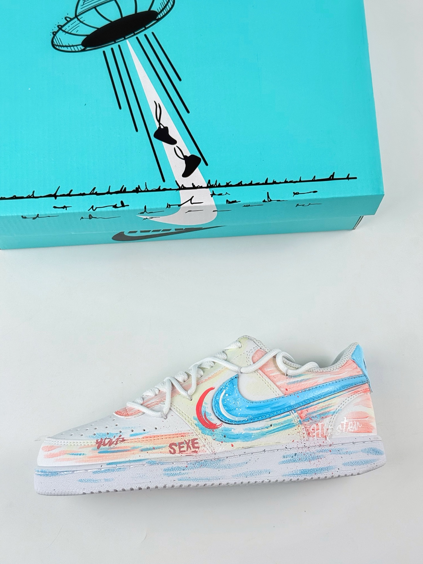 Nike Court Vision Low 1 悦动粉 清新 做旧 建百年 白粉 休闲运动板鞋 DH2987-217