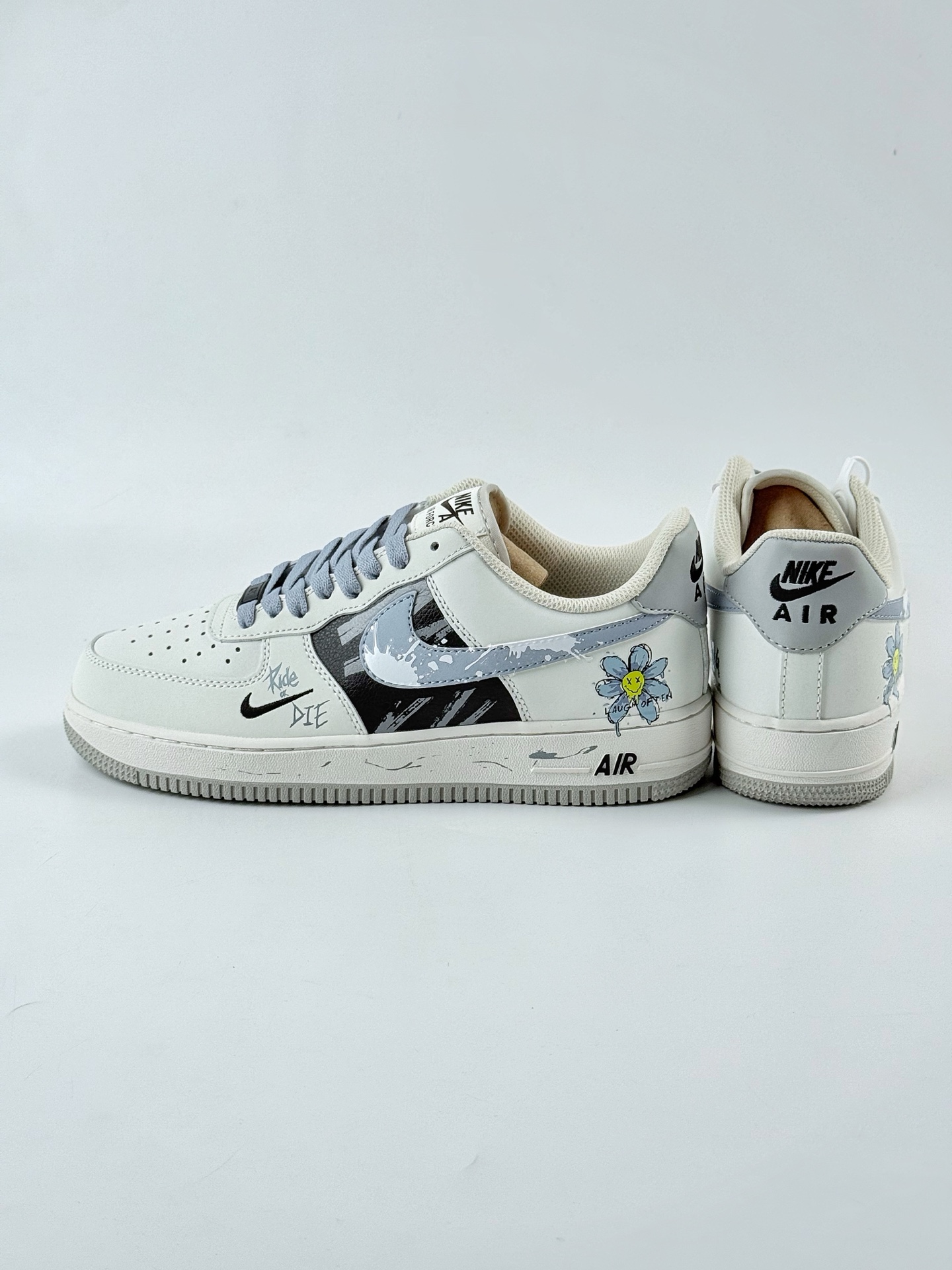 Nike Air Force 1 Low 07 白灰黑小钩涂鸦 FB1893-888