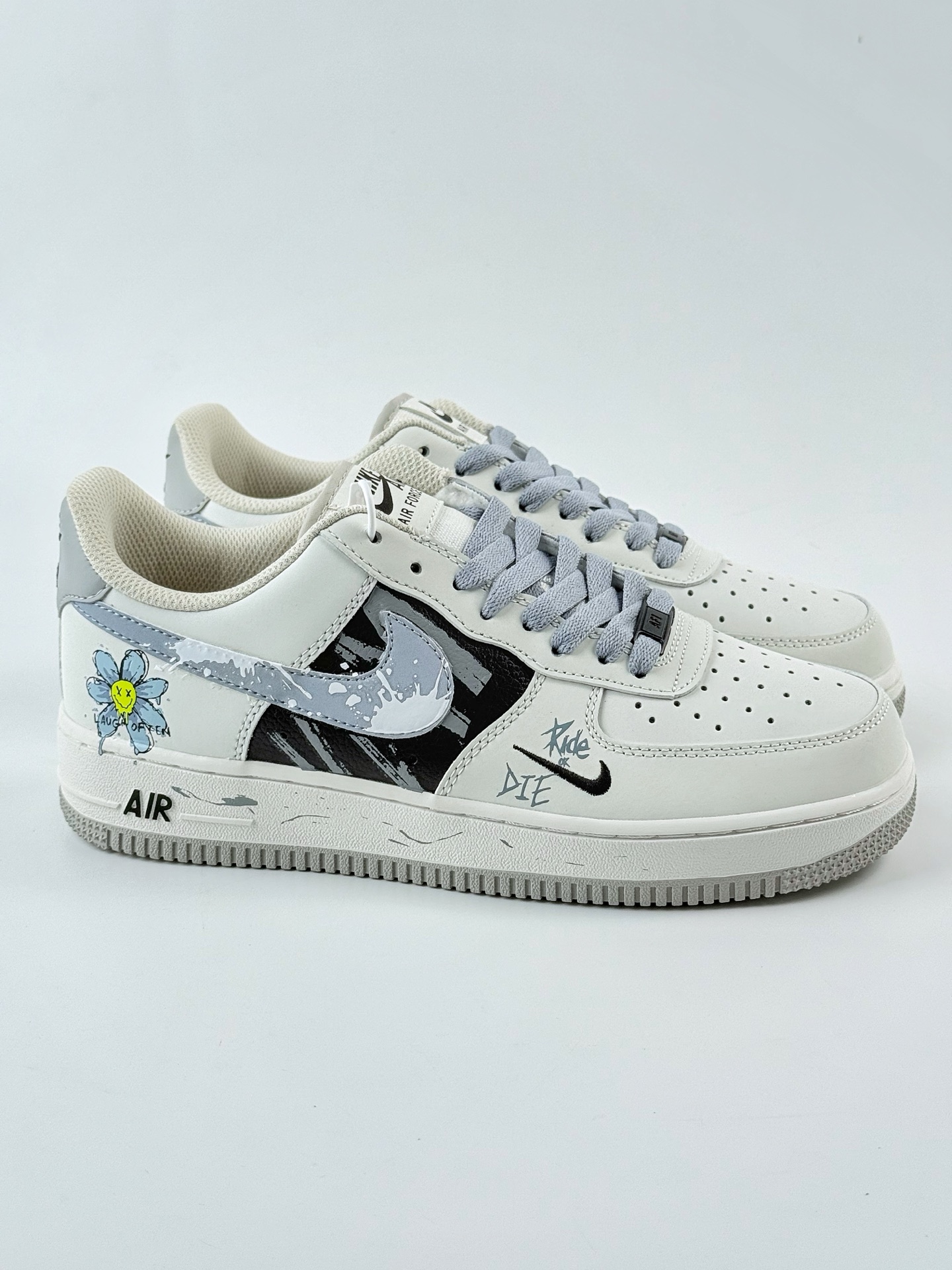 Nike Air Force 1 Low 07 白灰黑小钩涂鸦 FB1893-888