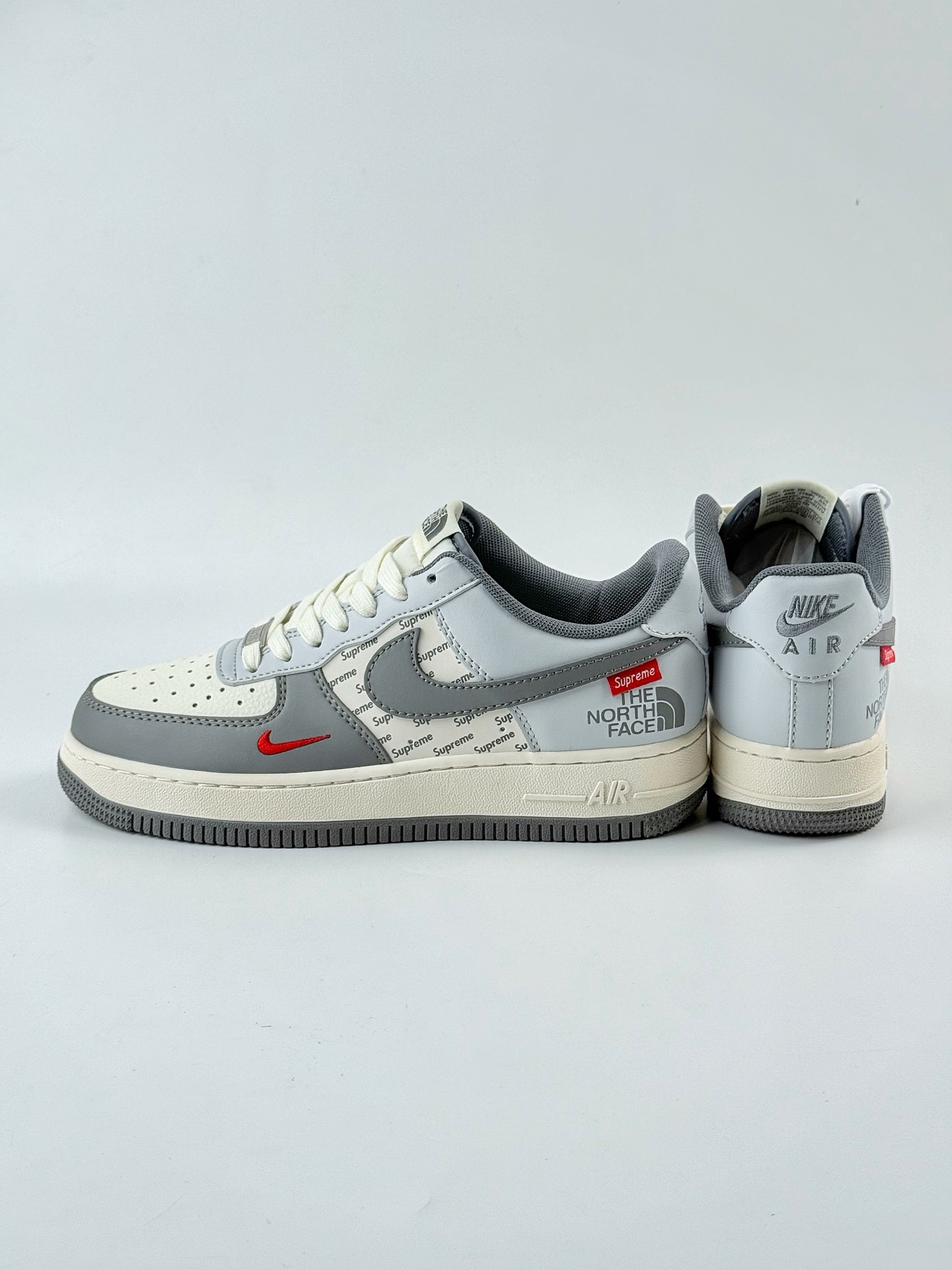 Nike Air Force 1 Low 07 x Suoreme x The North Face 白灰红小钩 JJ2508-715