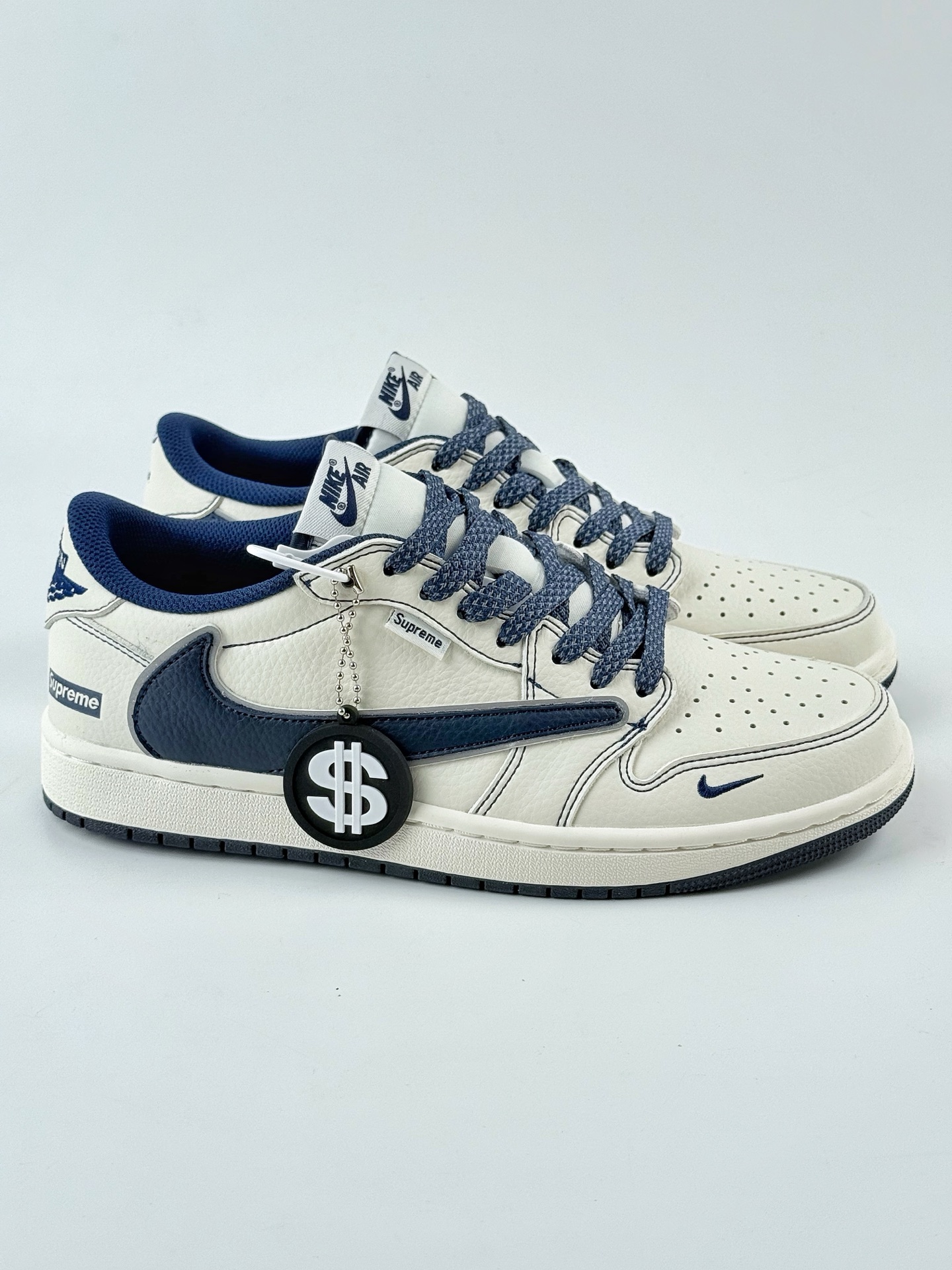 Travis Scott x Nike Air Jordan 1 Low x Supreme Air Jordan 1 Low 反转白蓝小钩满天星倒钩 DH0223-355