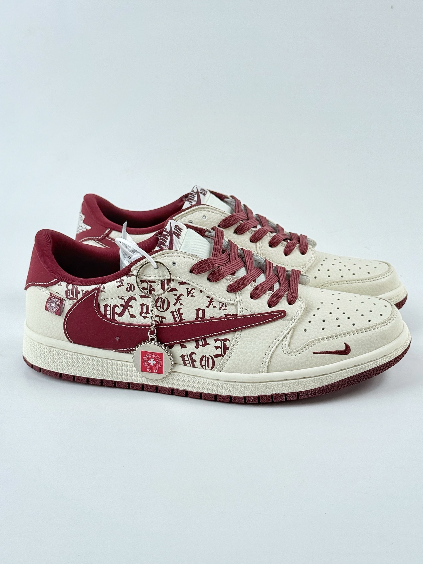 Travis Scott x Nike Air Jordan 1 Low x Chrome Hearts Air Jordan 1 Low 反转白红小钩倒钩 LD2025-016