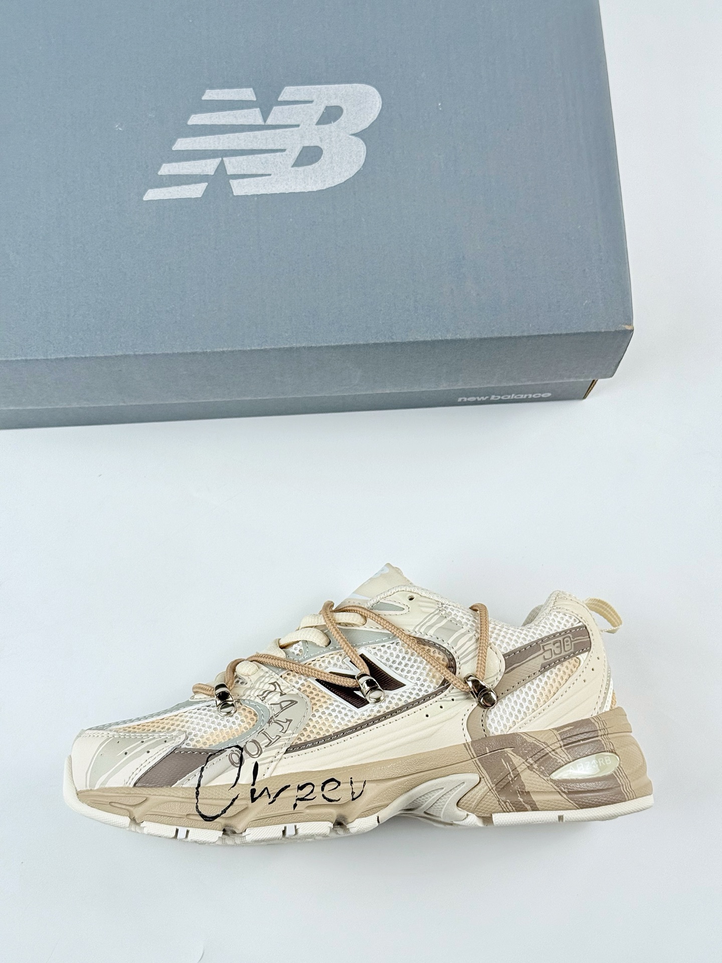 新百伦New Balance MR530系列 达芬奇定制 沙漠行者 废土风 复古老爹风网布跑步休闲运动鞋 MR530AA1