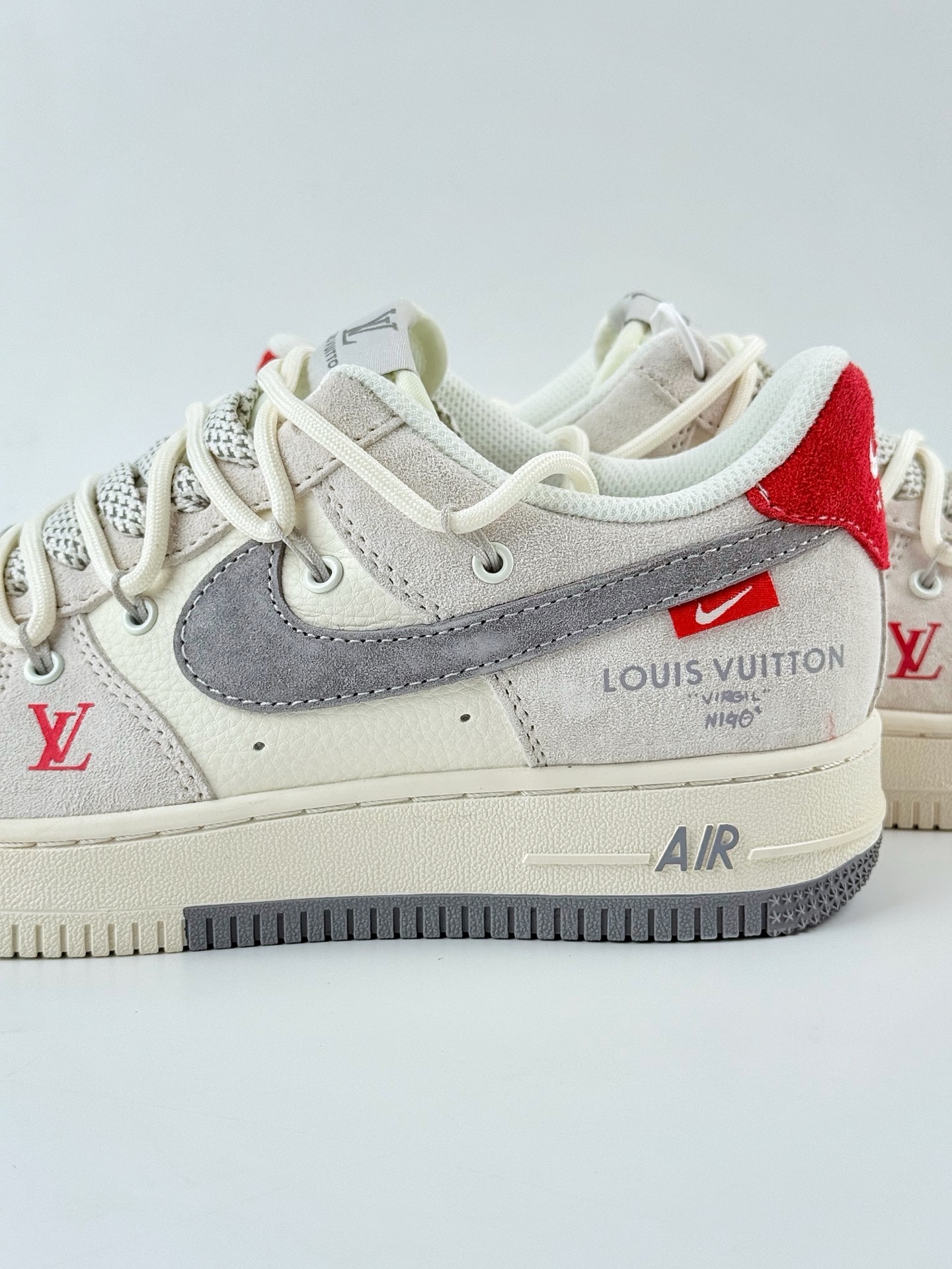 Nike Air Force 1 Low 07 x Louis Vuitton 白灰红绑带满天星 DM6868-084