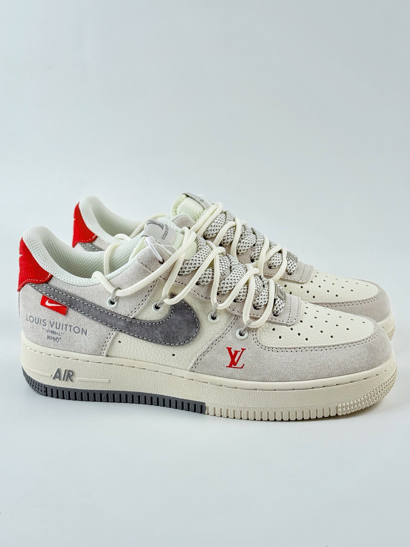 Nike Air Force 1 Low 07 x Louis Vuitton 白灰红绑带满天星 DM6868-084