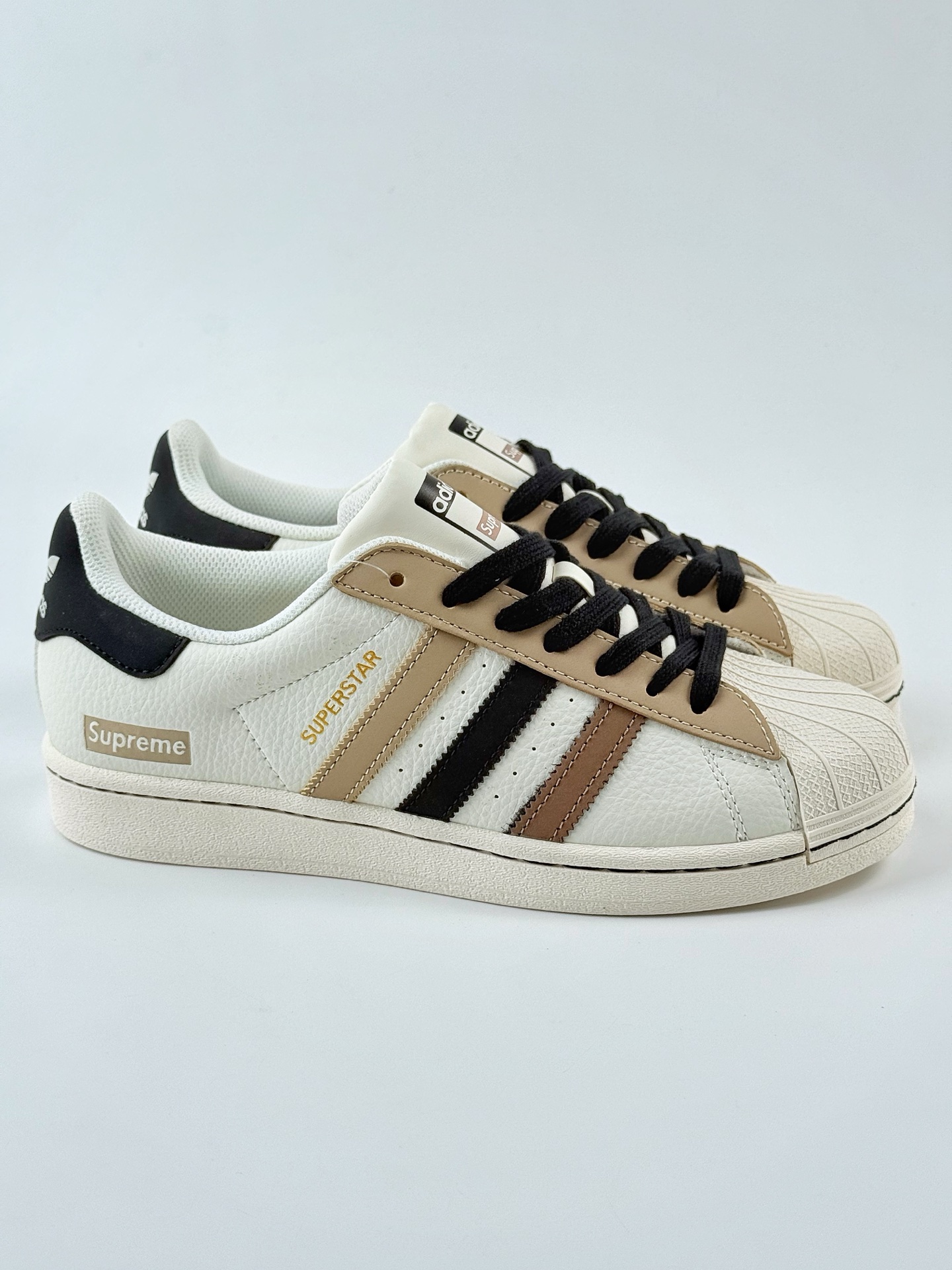 AD Originals Superstar x Supreme 白黑棕 SD6810