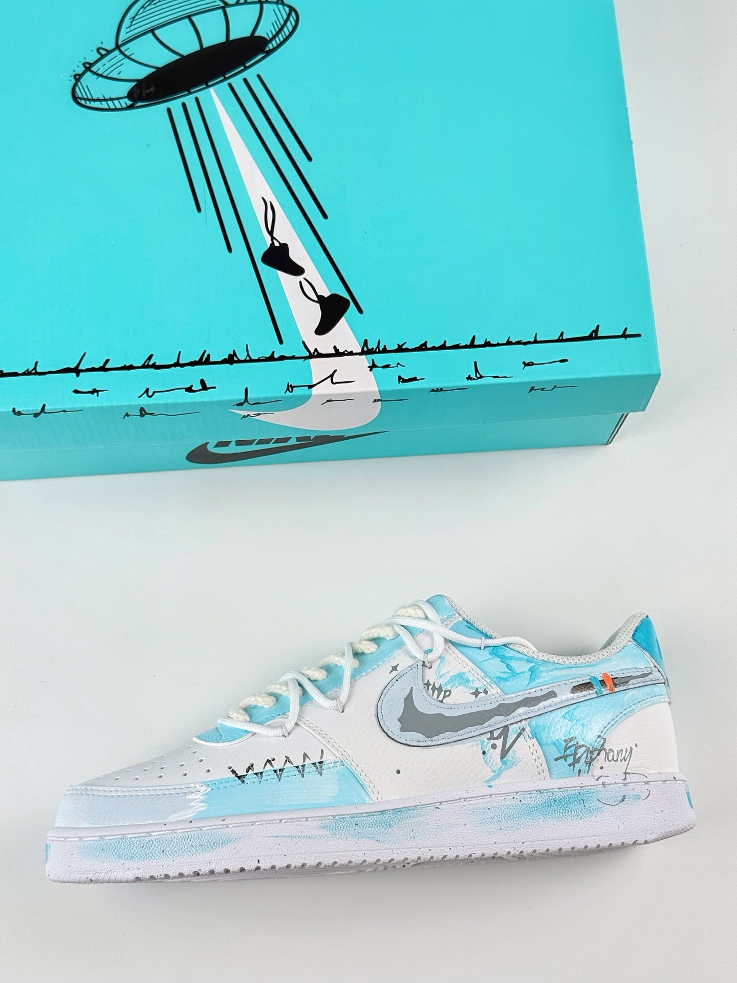 Nike Court Vision Low 1 星焕制造 梦熠星河 蓝灰色 休闲运动板鞋 DH2987-218
