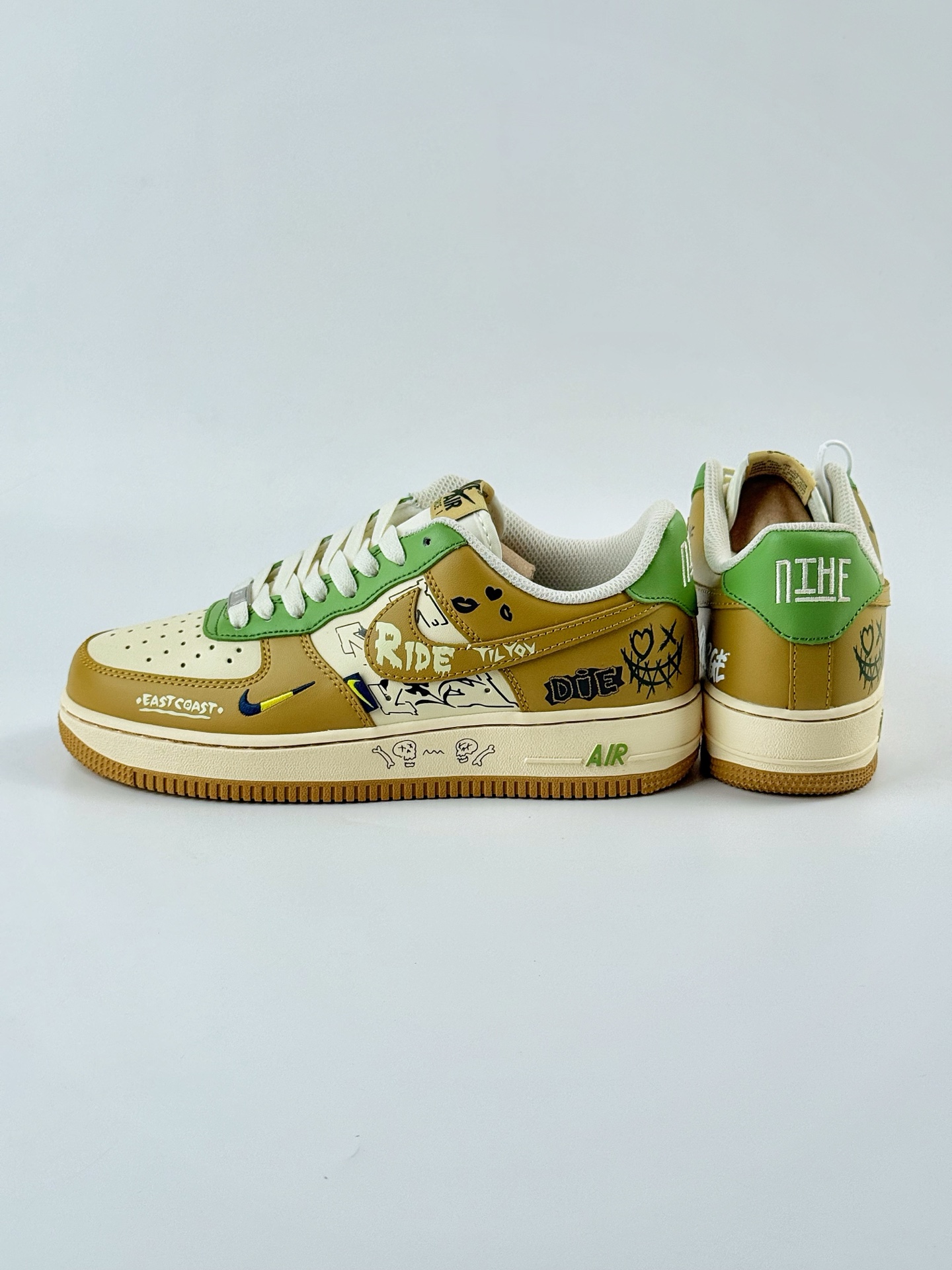 Nike Air Force 1 Low 07 黄米绿小钩涂鸦 XL2321-666