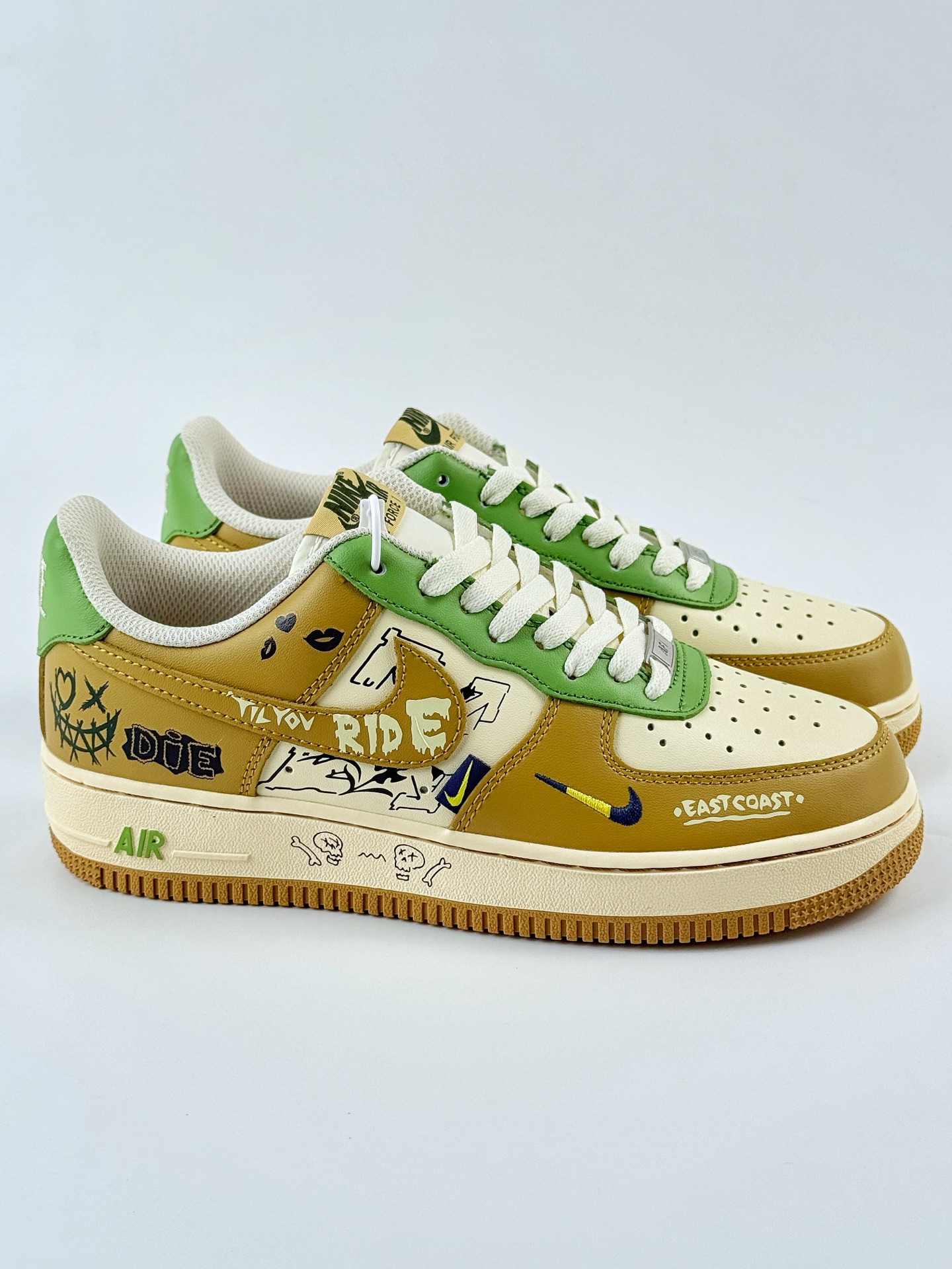 Nike Air Force 1 Low 07 黄米绿小钩涂鸦 XL2321-666