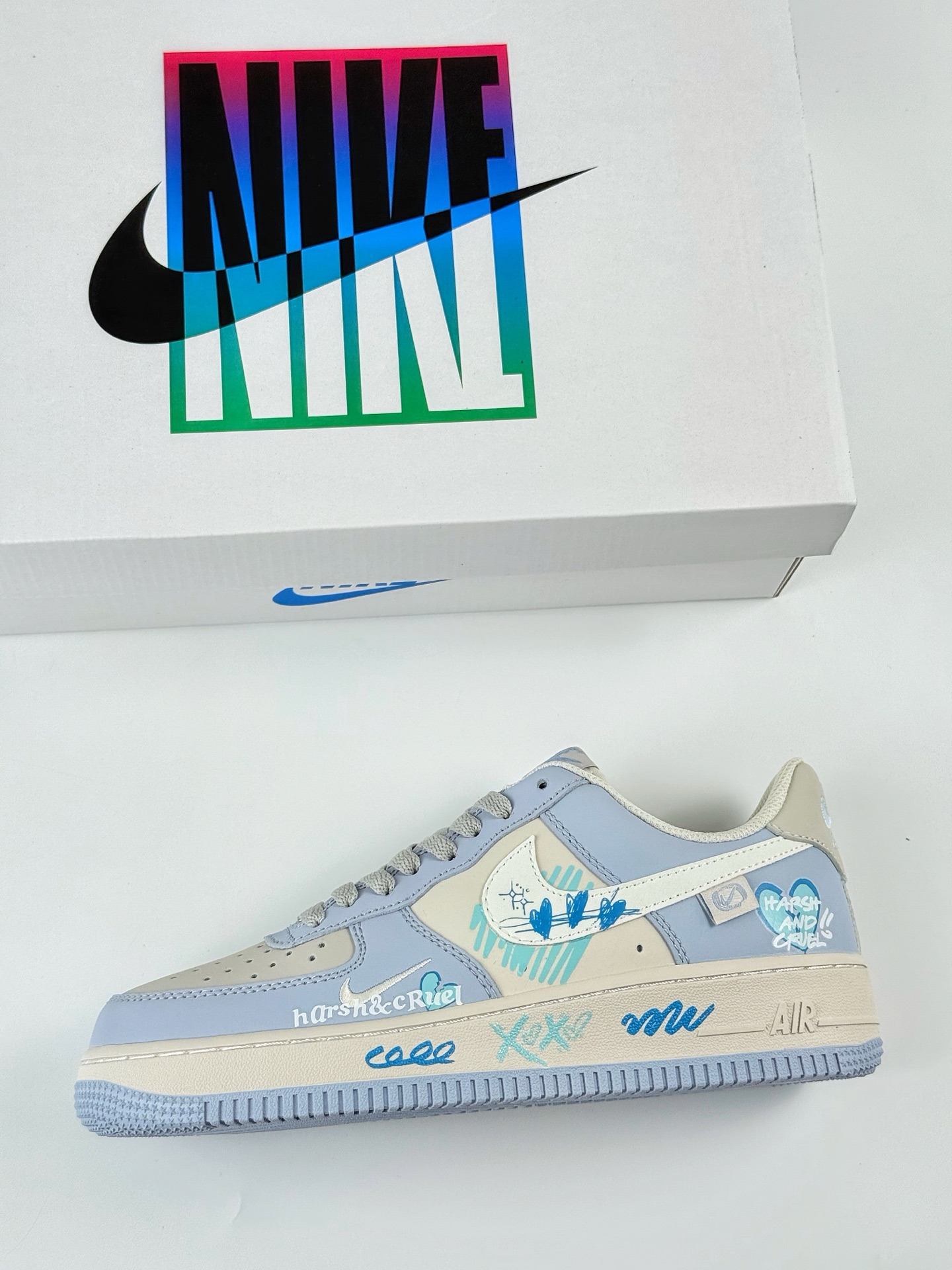Nike Air Force 1 Low 07 白灰香芋紫 小钩涂鸦 DB3301-991