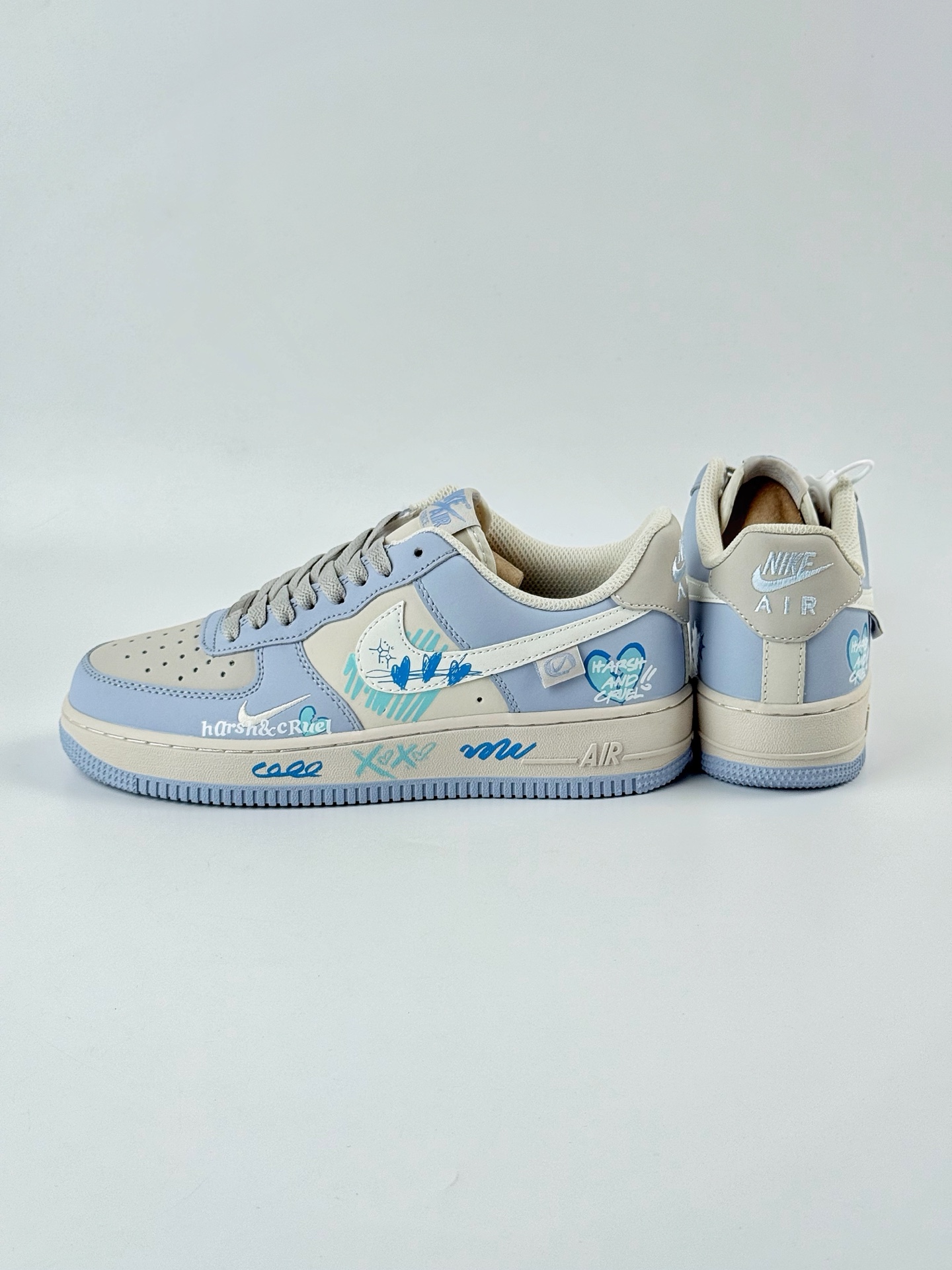 Nike Air Force 1 Low 07 白灰香芋紫 小钩涂鸦 DB3301-991