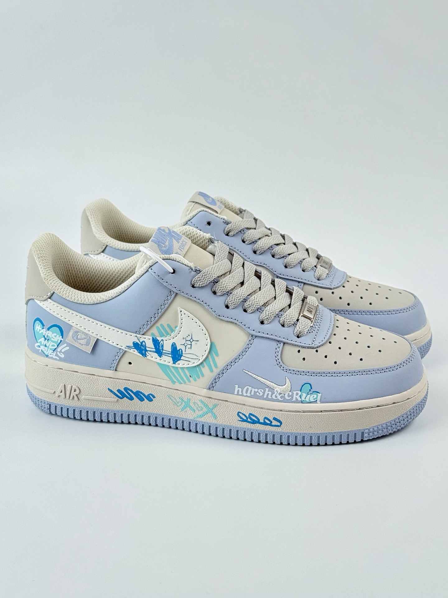 Nike Air Force 1 Low 07 白灰香芋紫 小钩涂鸦 DB3301-991