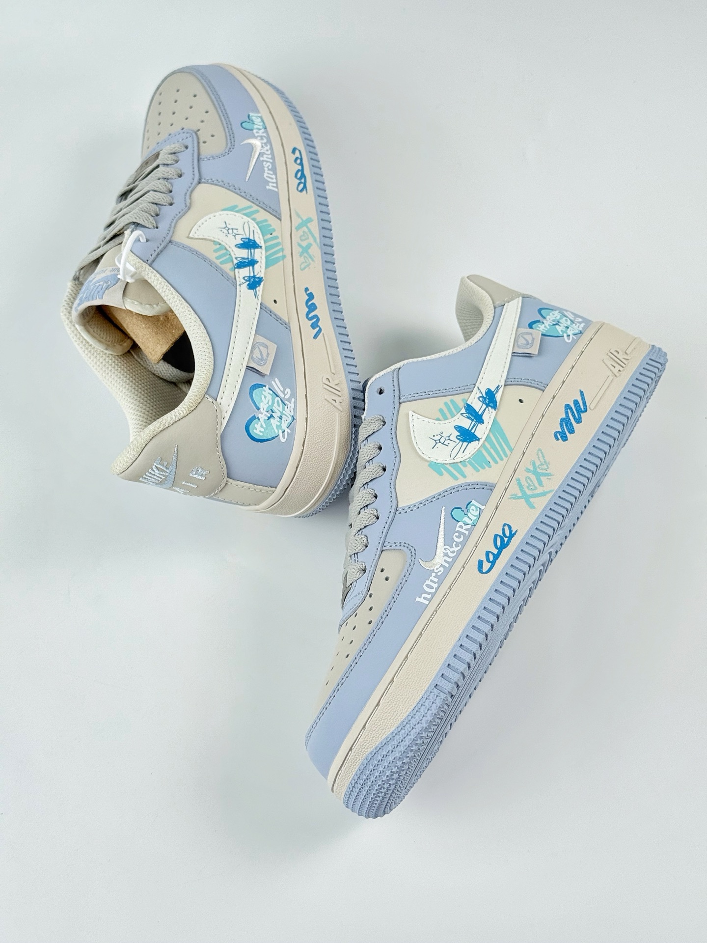 Nike Air Force 1 Low 07 白灰香芋紫 小钩涂鸦 DB3301-991