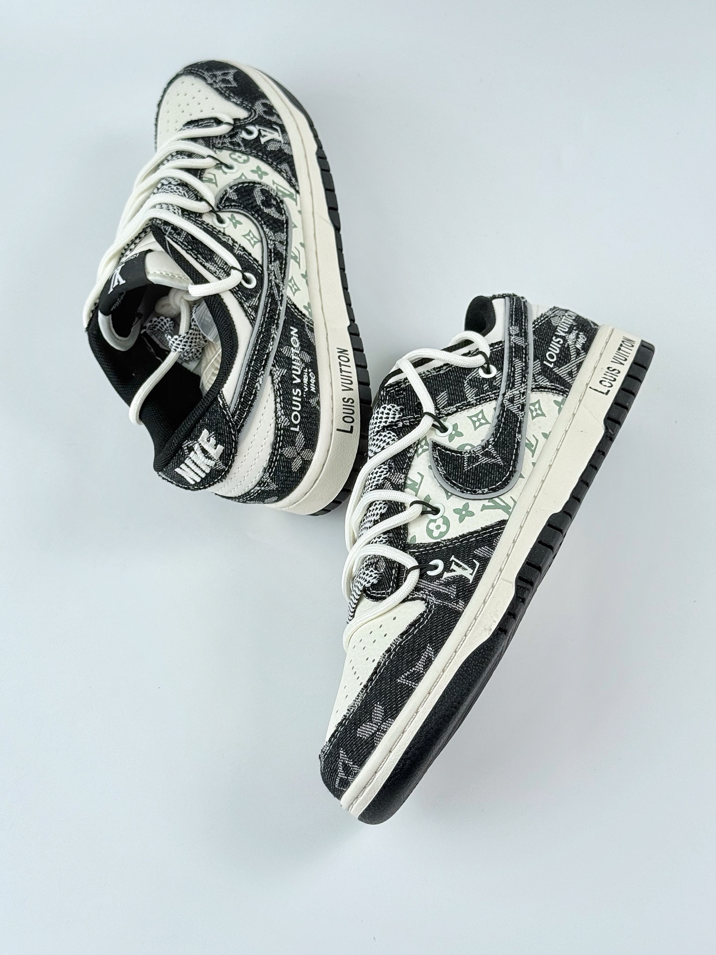 Nike SB Dunk Low x Louis Vuitton 黑白牛仔绑带满天星 YX5066-320