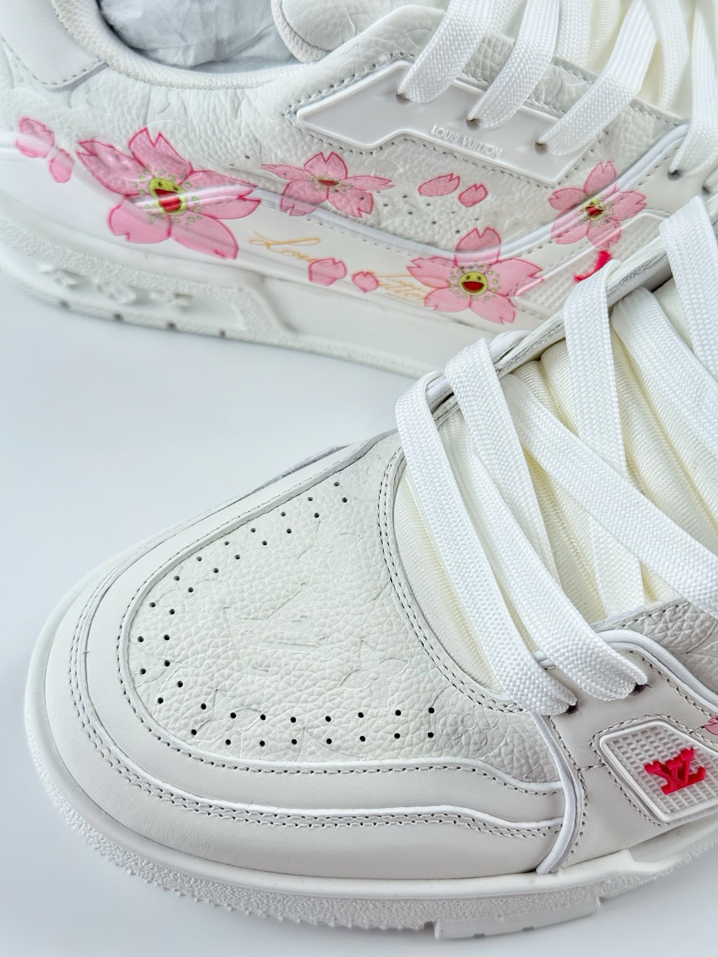 新货Louis Vuitton x 村上隆/Takashi Murakami 樱花系列 路易威登 LV Trainer 低帮休闲板鞋