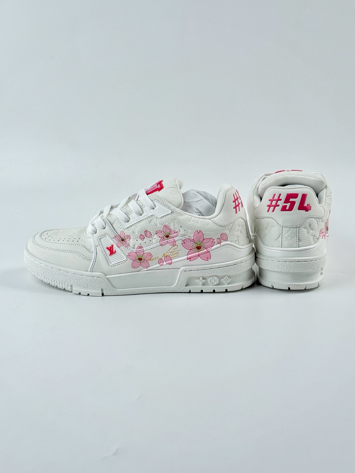 新货Louis Vuitton x 村上隆/Takashi Murakami 樱花系列 路易威登 LV Trainer 低帮休闲板鞋