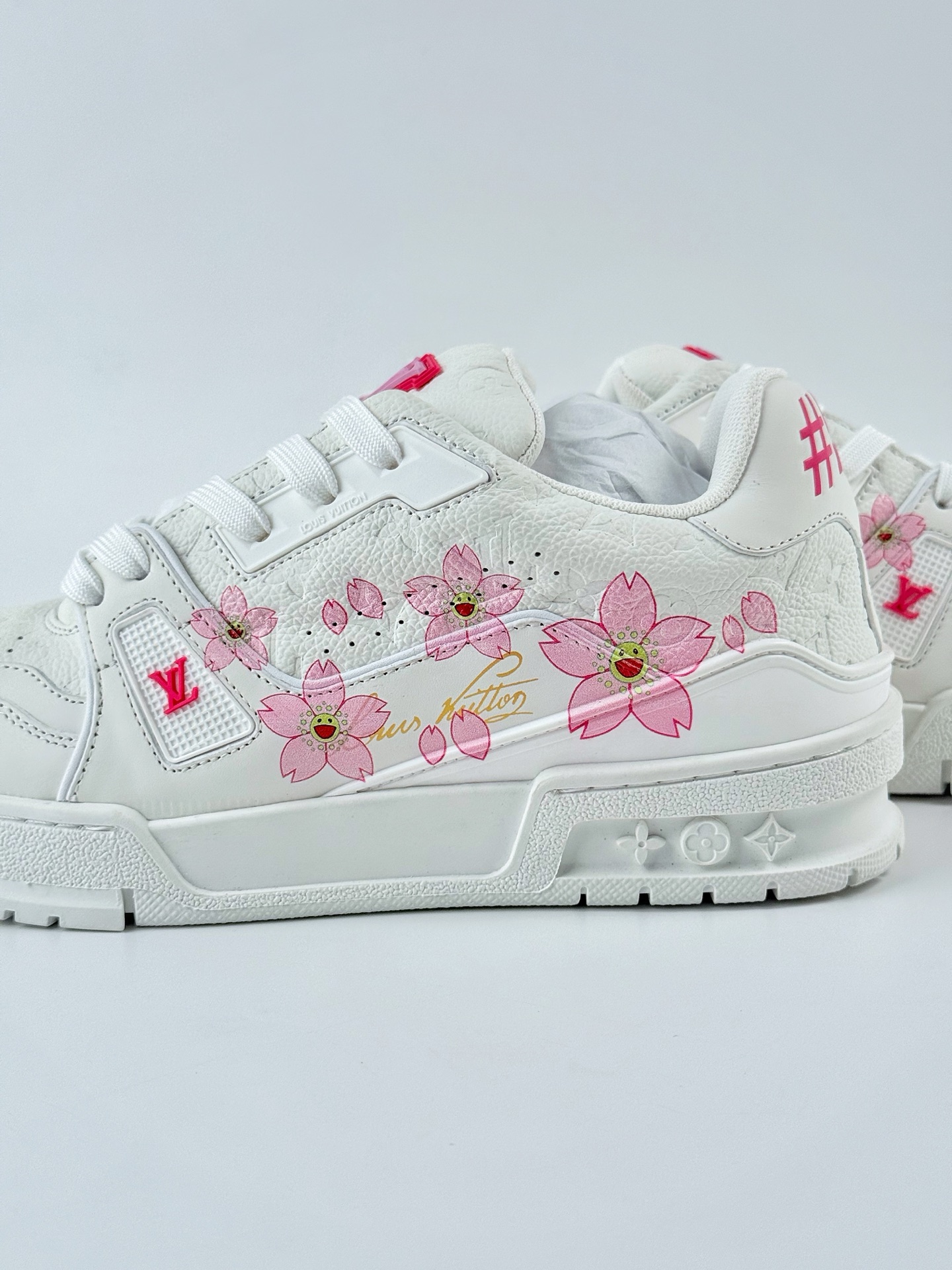 新货Louis Vuitton x 村上隆/Takashi Murakami 樱花系列 路易威登 LV Trainer 低帮休闲板鞋