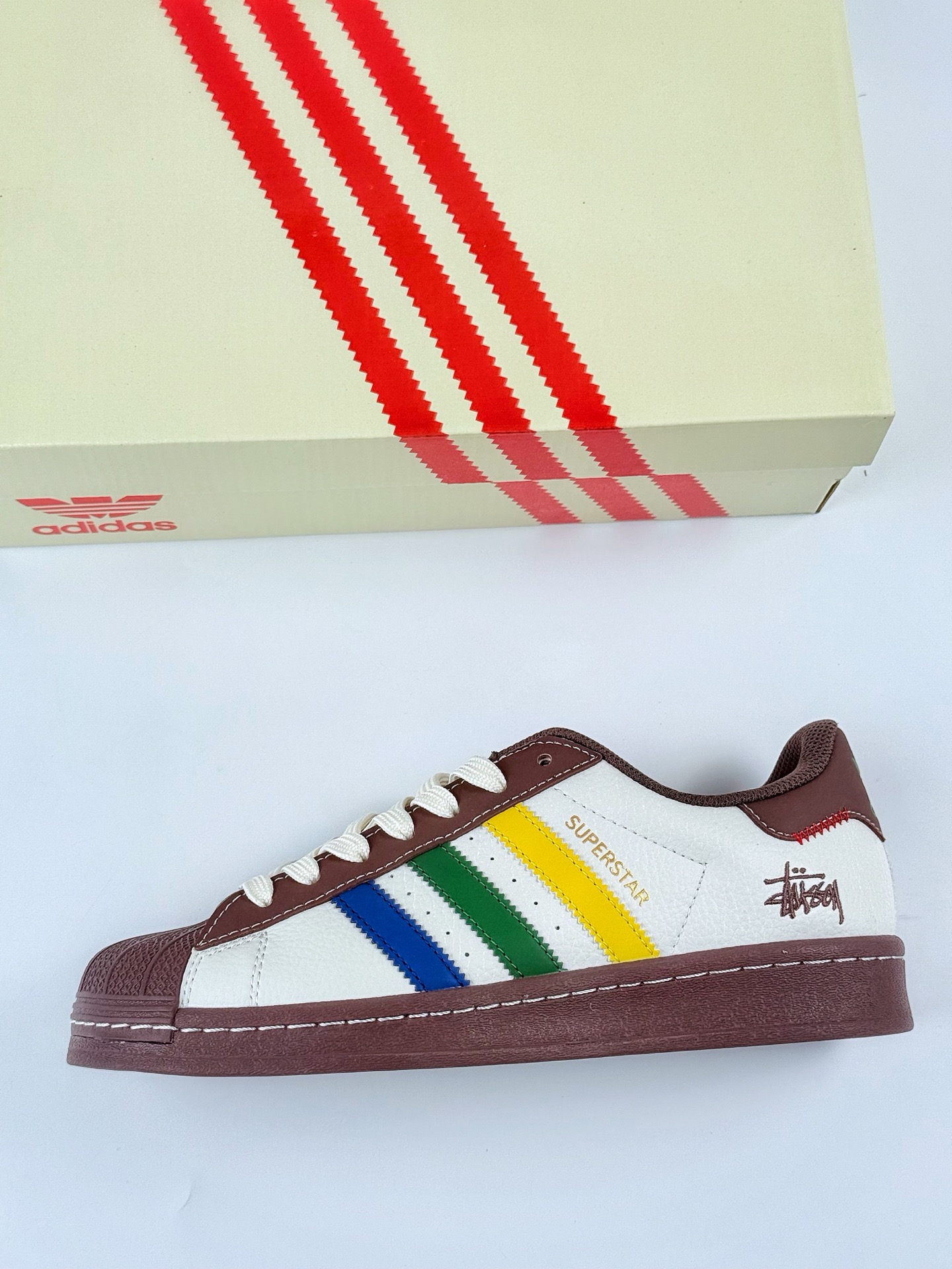 AD Originals Superstar x Stussy 棕白 JY8919