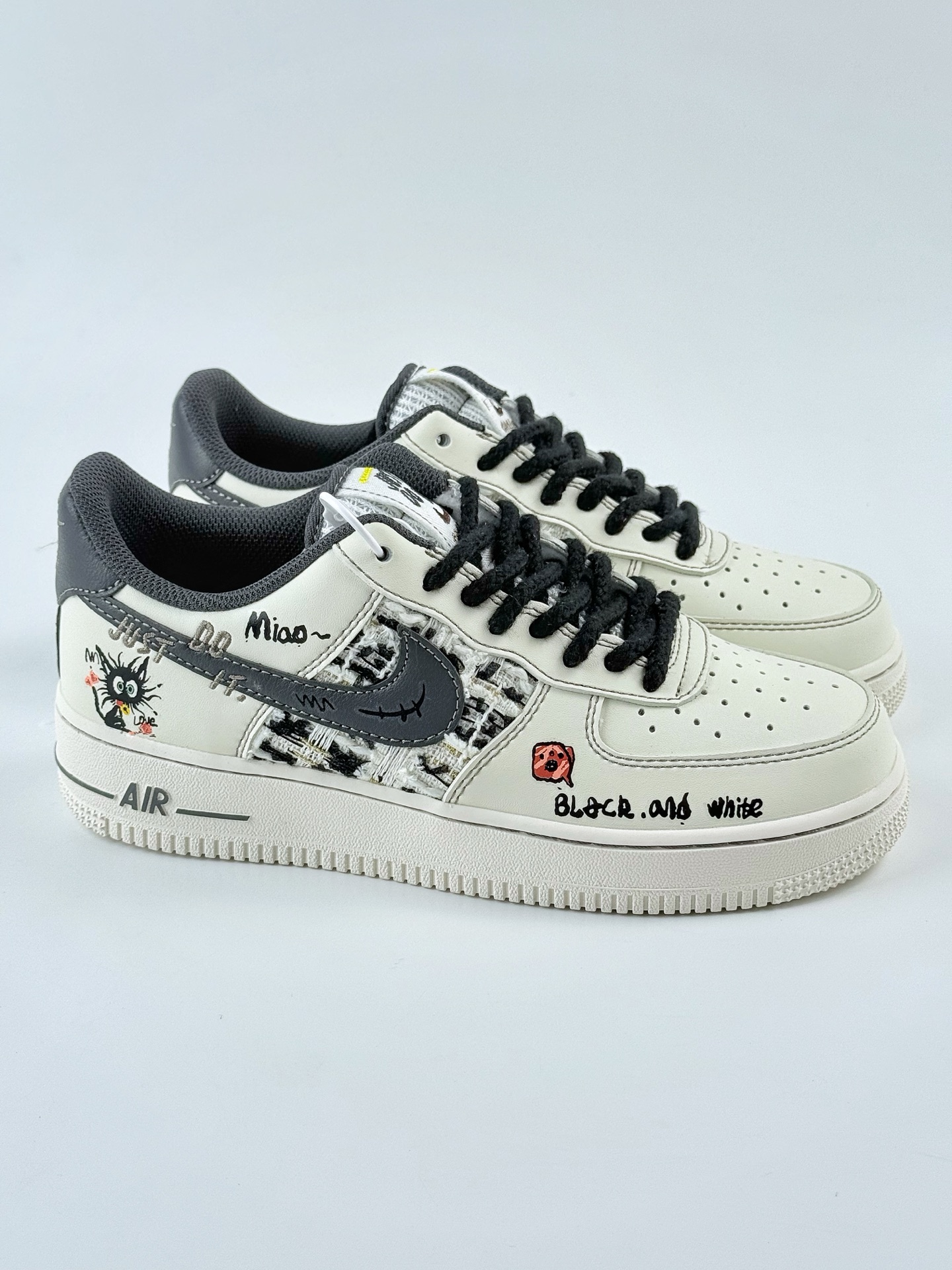 Nike Air Force 1 Low 07 白灰黑麻绳涂鸦 FJ7740-710