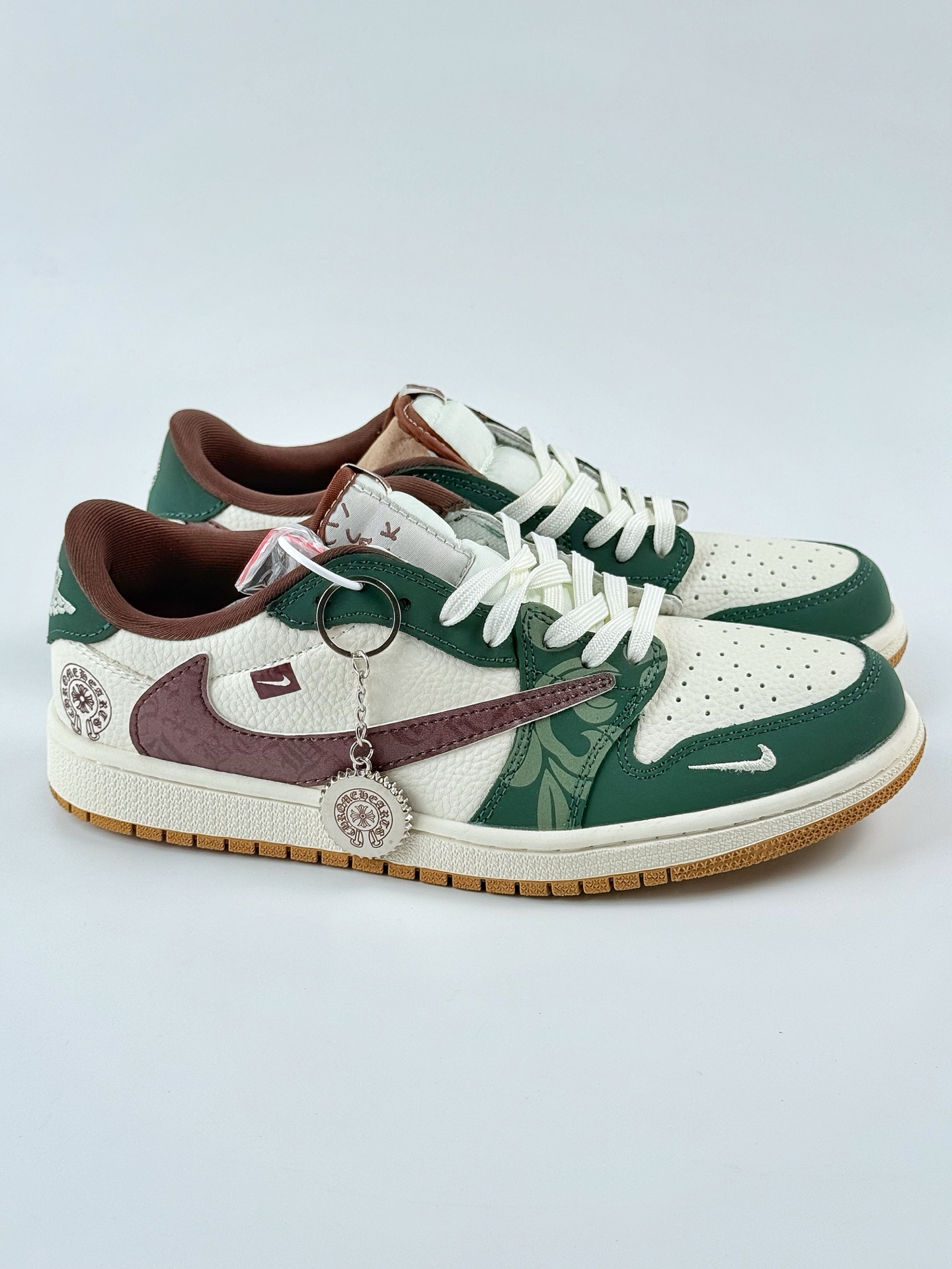 Travis Scott x Nike Air Jordan 1 Low x Chrome Hearts Air Jordan 1 Low 反转绿白棕小钩倒钩 XS2024-044