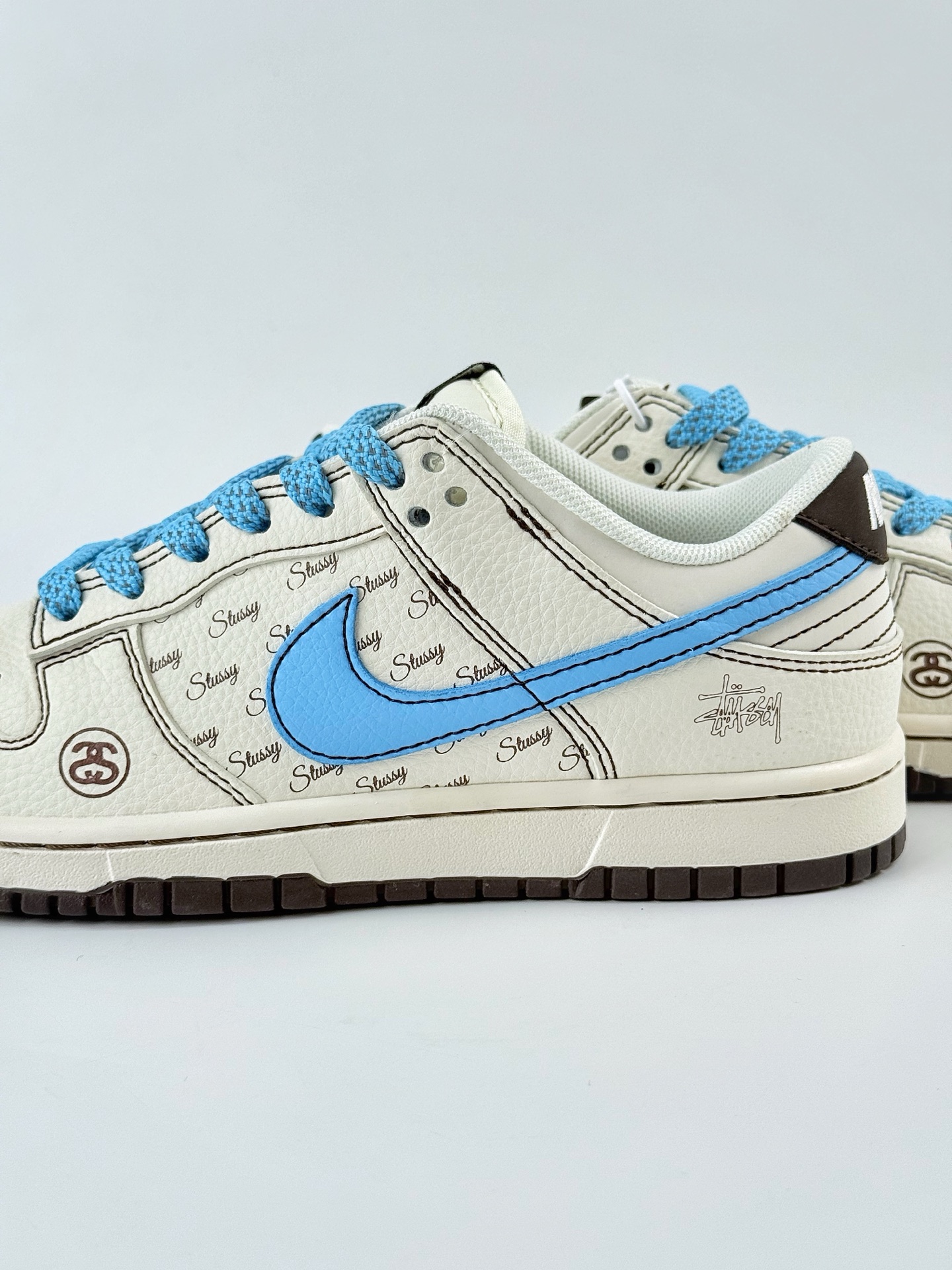 240 Nike SB Dunk Low x Stussy 白蓝小勾满天星 XF8698-081