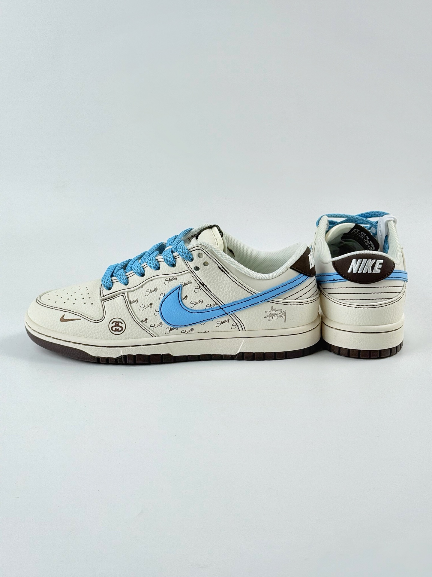 240 Nike SB Dunk Low x Stussy 白蓝小勾满天星 XF8698-081