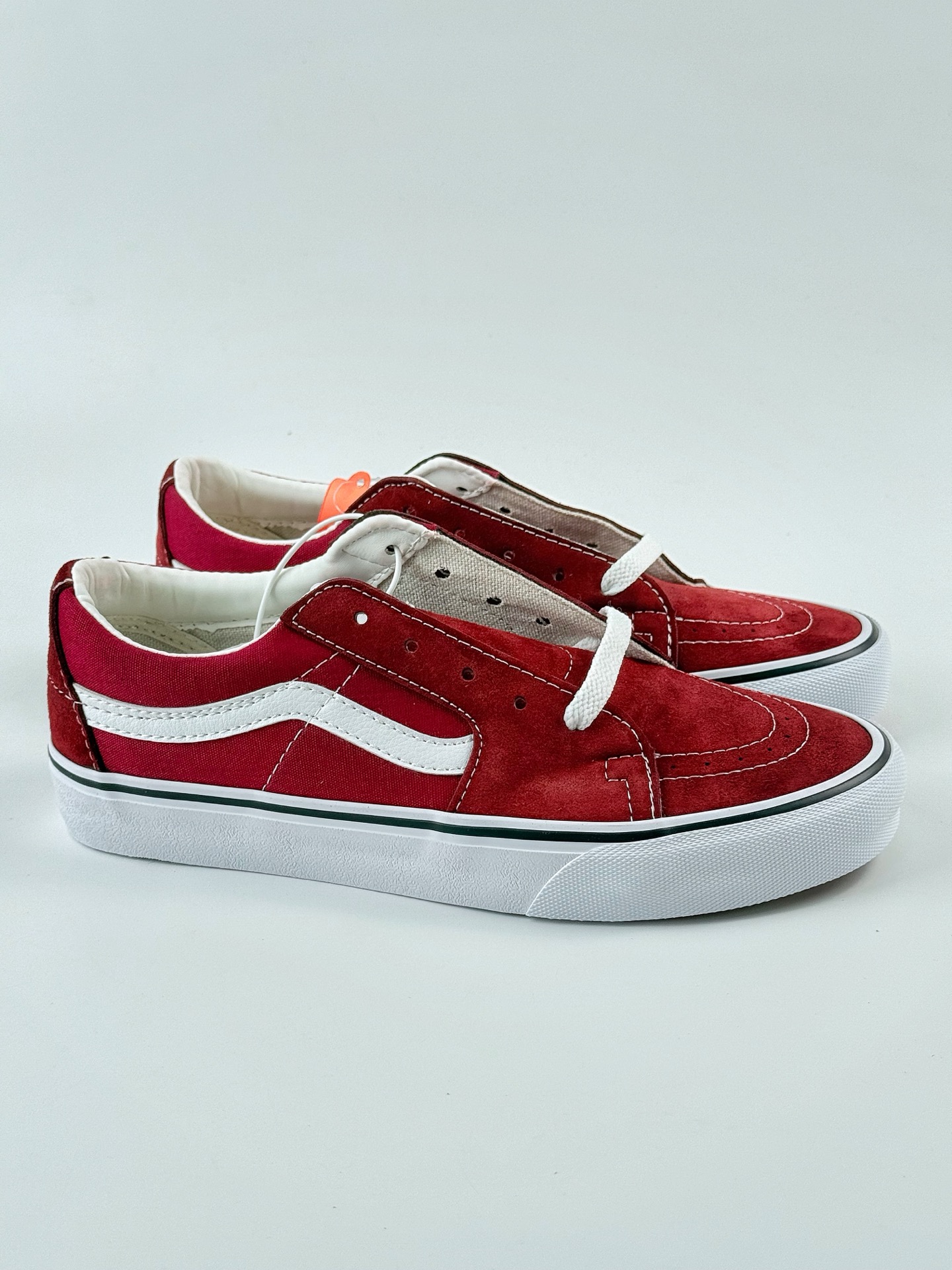 VANS范斯Sk8-Low 2022夏季新款 复古白红拼接低帮情侣运动休闲帆布鞋滑板鞋 VN0A4UUK5U7YK