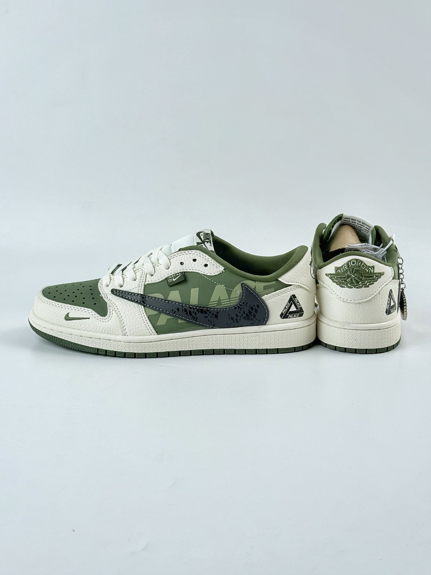 Travis Scott x Nike Air Jordan 1 Low x PALACE Air Jordan 1 Low 反转白绿小勾倒钩 XS2024-030