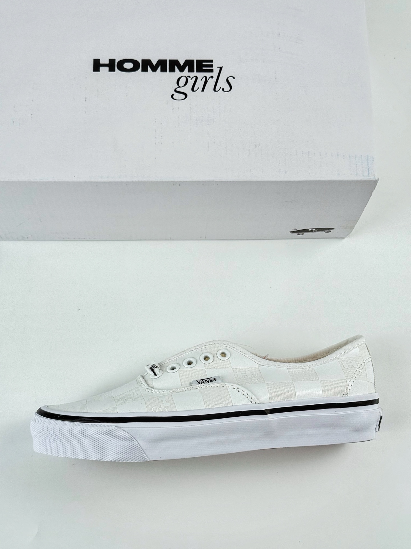 HommeGirls x Vans Authentic 44 DX 白色 舒适休闲防滑耐磨低帮帆布鞋