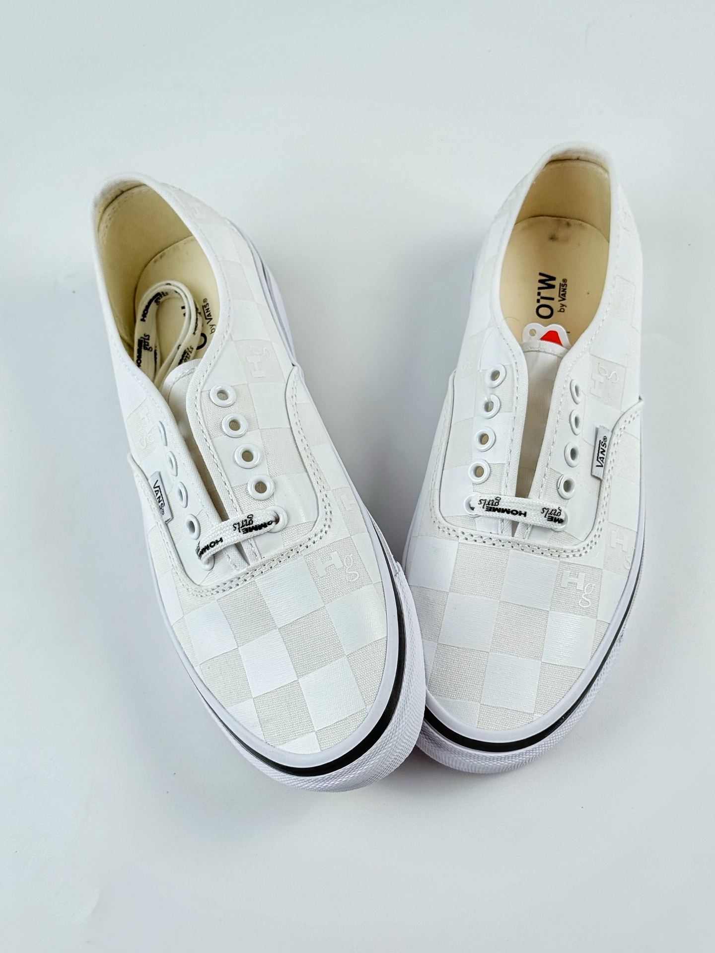 HommeGirls x Vans Authentic 44 DX 白色 舒适休闲防滑耐磨低帮帆布鞋