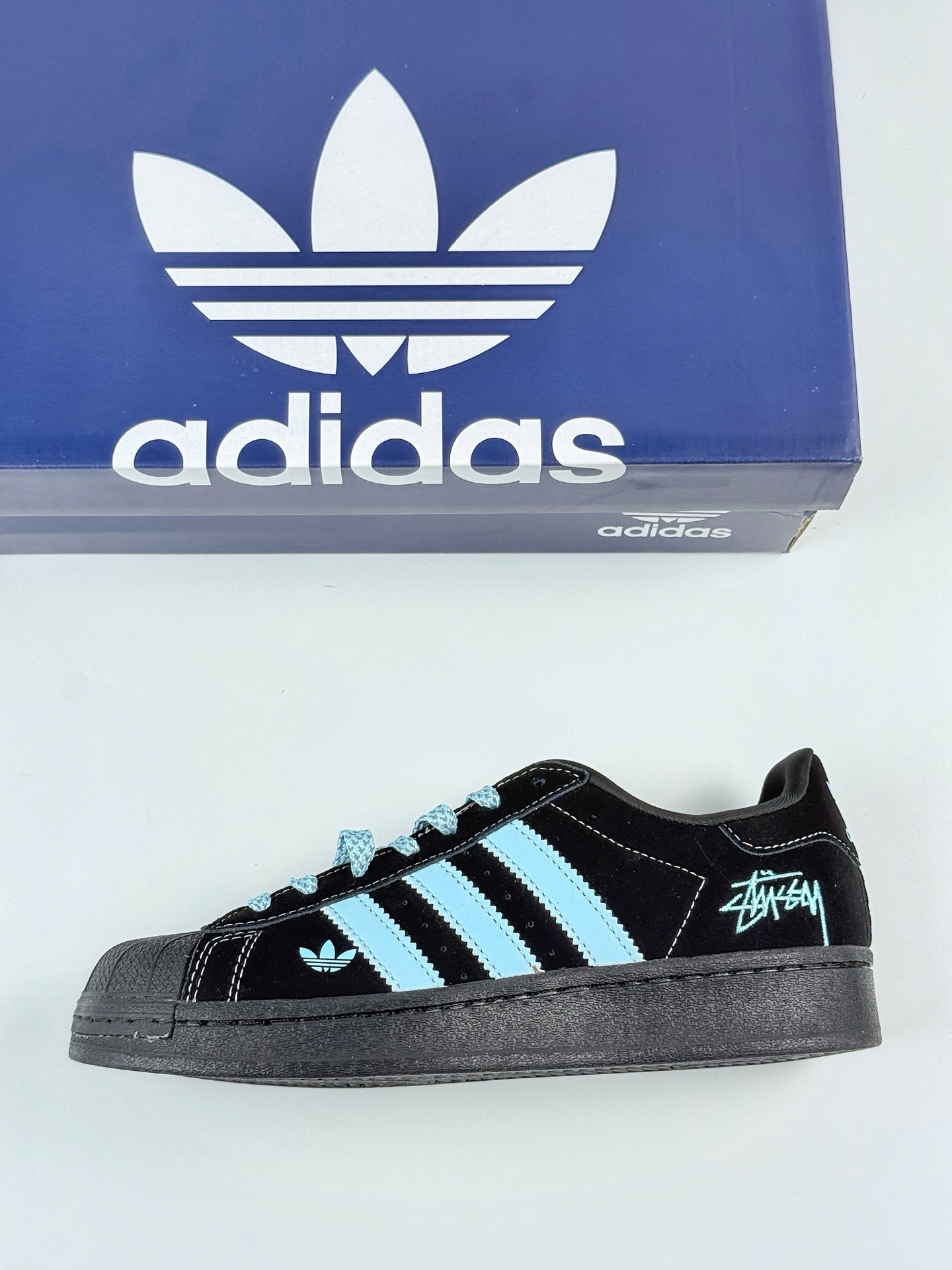 AD Originals Superstar x Stussy 黑蓝 XS0014