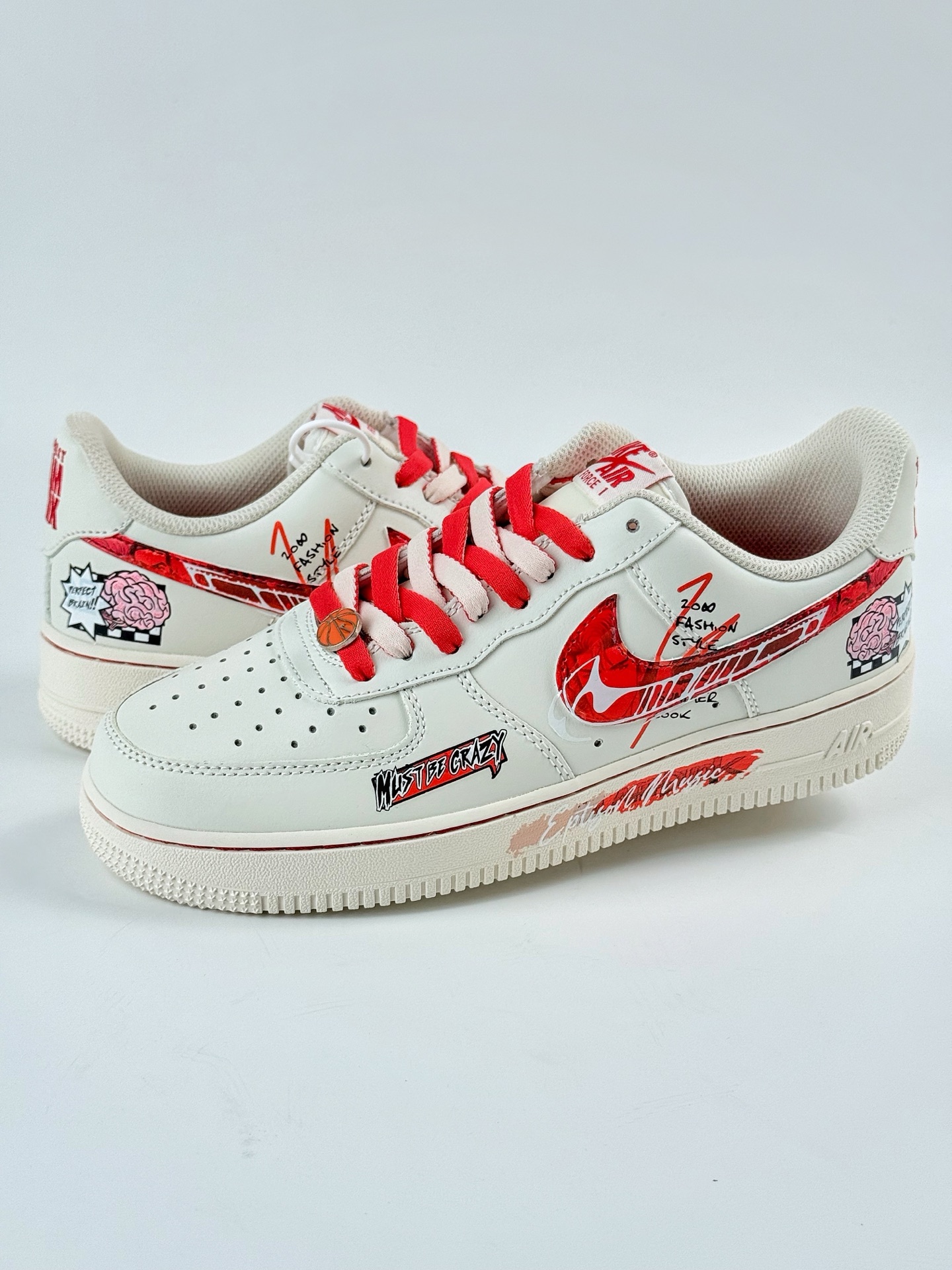 260 Nike Air Force 1 Low 07 x Brain 白红 SD2023-024