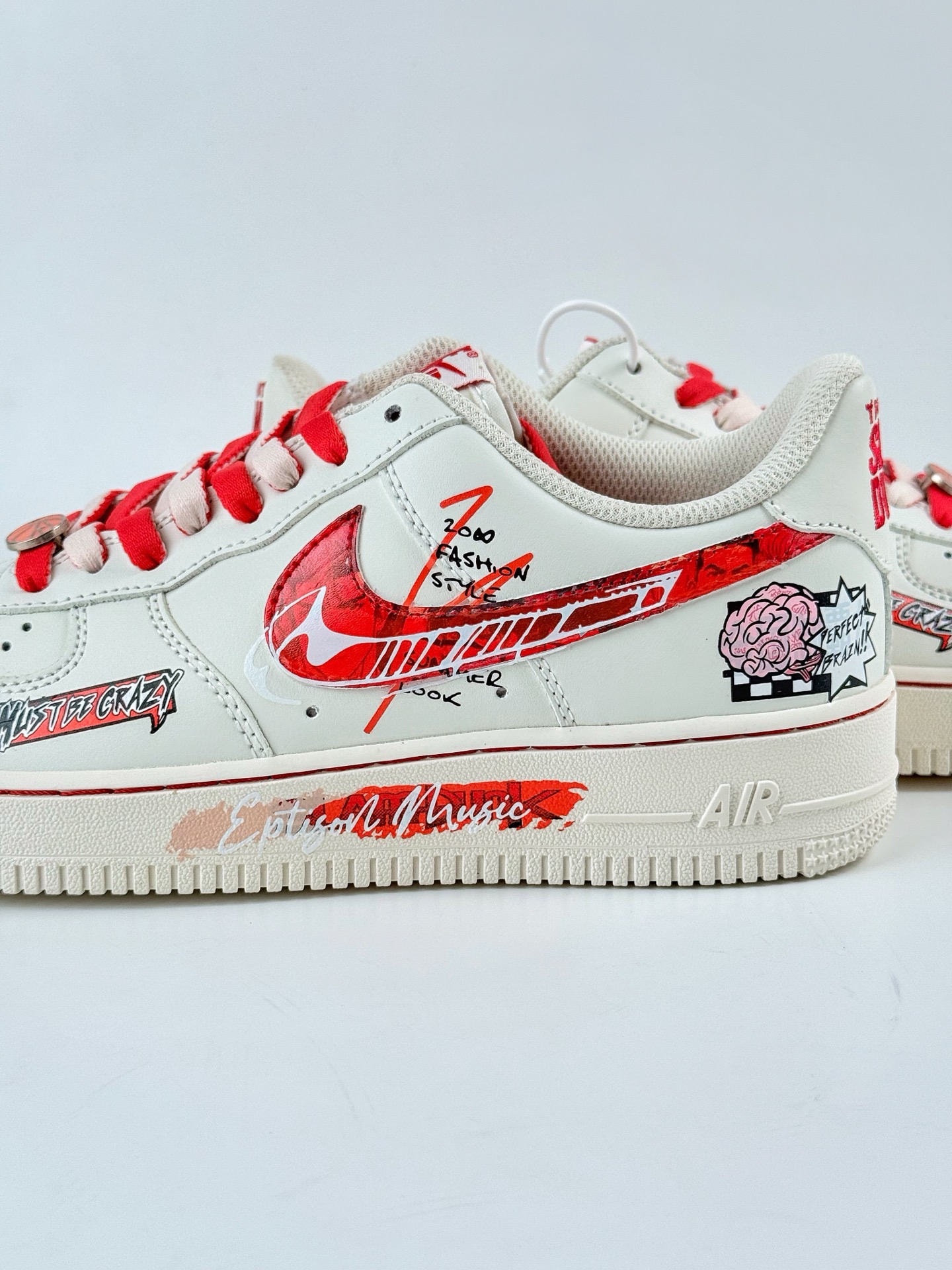 260 Nike Air Force 1 Low 07 x Brain 白红 SD2023-024