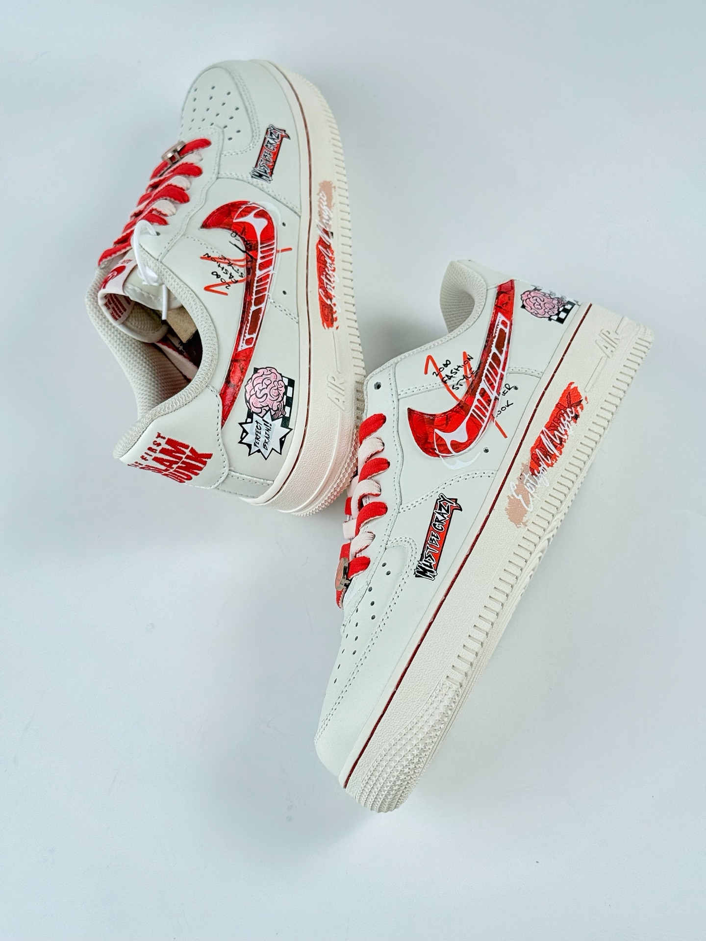 260 Nike Air Force 1 Low 07 x Brain 白红 SD2023-024