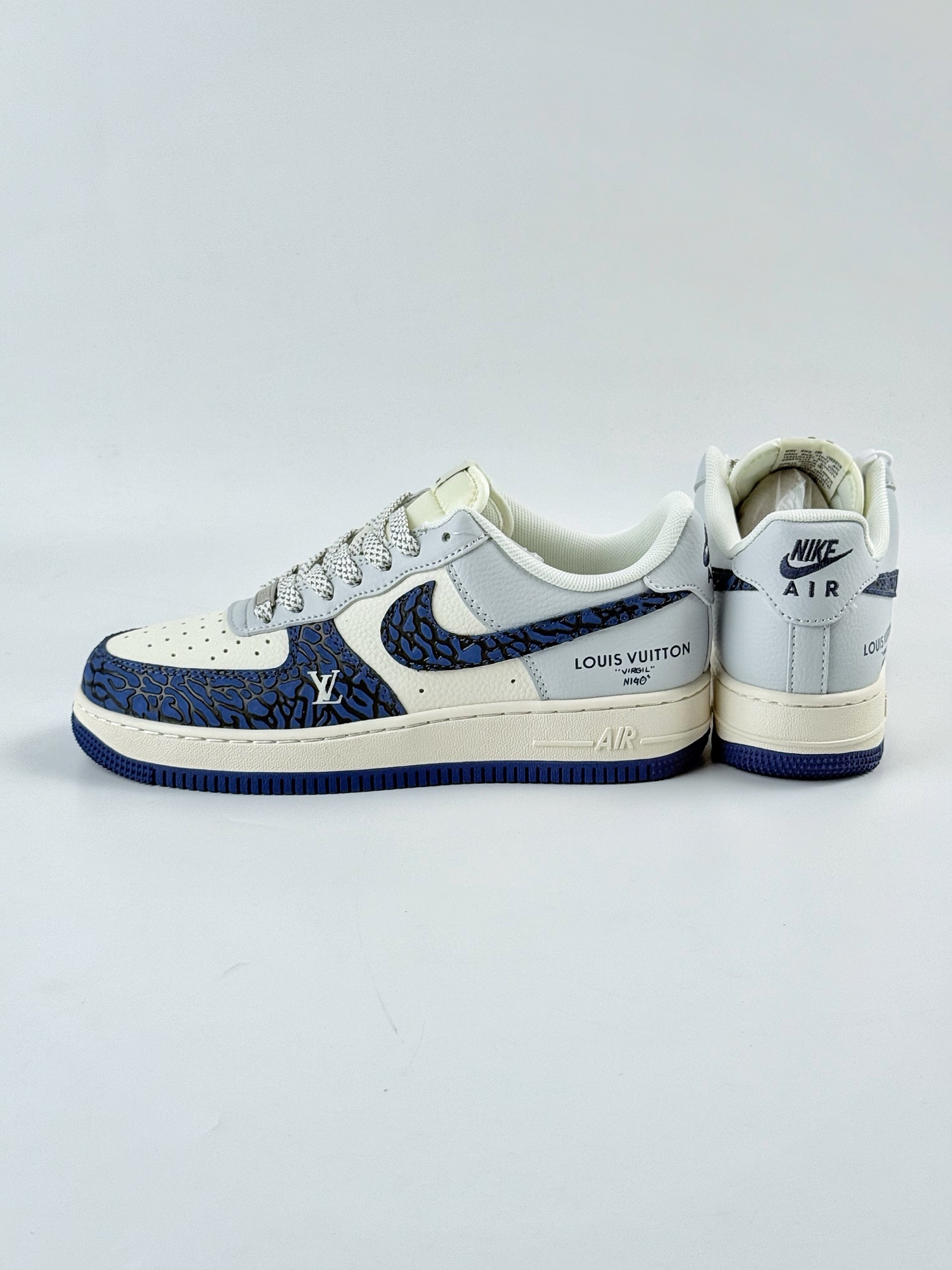 260 Nike Air Force 1 Low 07 x Louis Vuitton 蓝白灰满天星 JJ2508-701