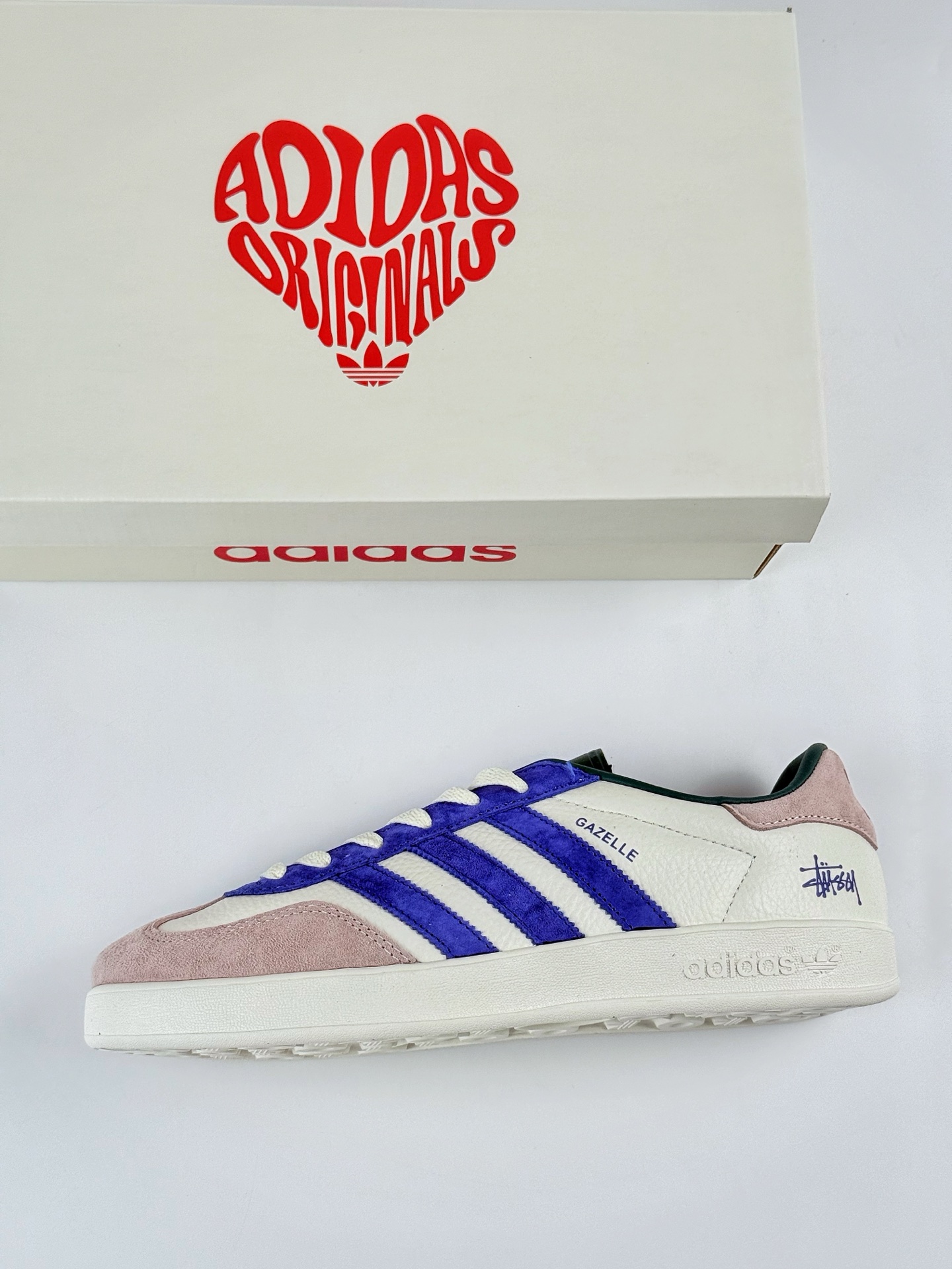 220 adidas Originals Gazelle INdoor x Stussy 三叶草休闲防滑耐磨低帮板鞋 DD6601