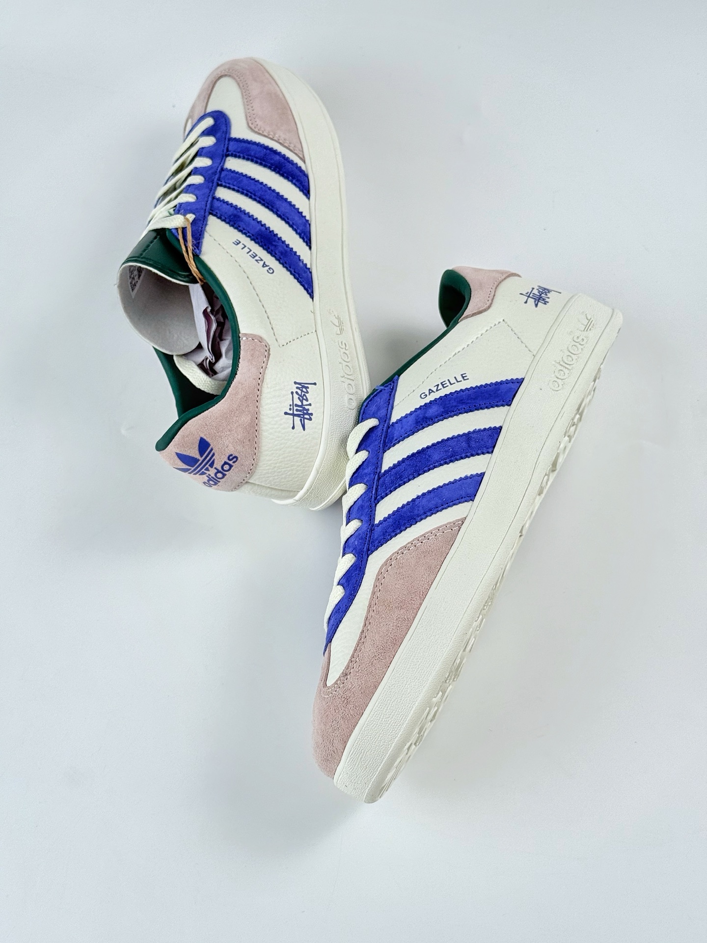 220 adidas Originals Gazelle INdoor x Stussy 三叶草休闲防滑耐磨低帮板鞋 DD6601