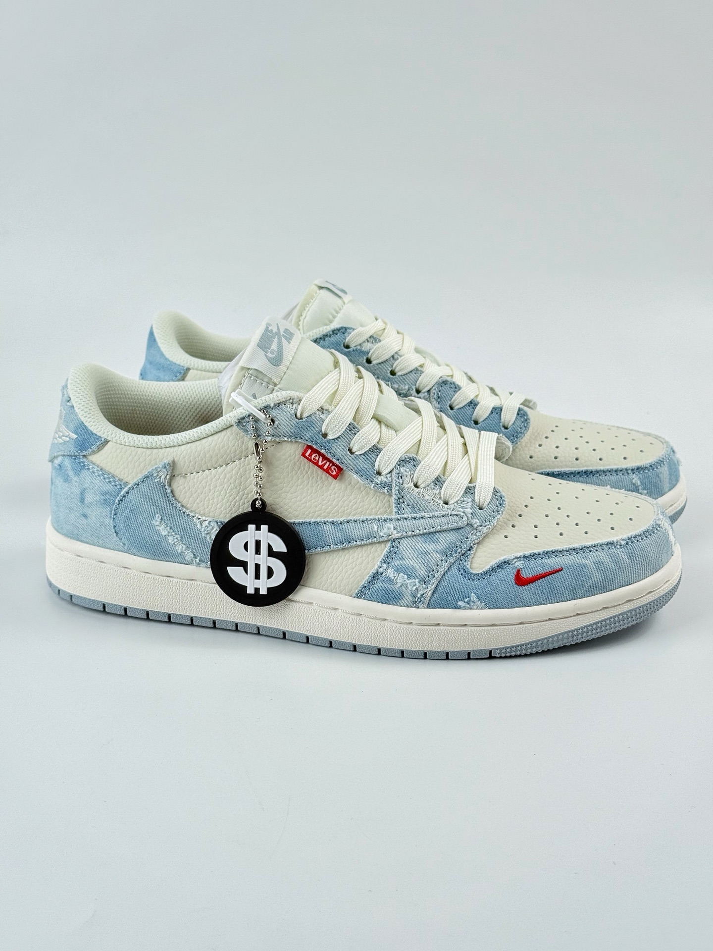 280 Travis Scott x Nike Air Jordan 1 Low x Levi's Air Jordan 1 Low 反转蓝白小勾倒钩 LE2436-137