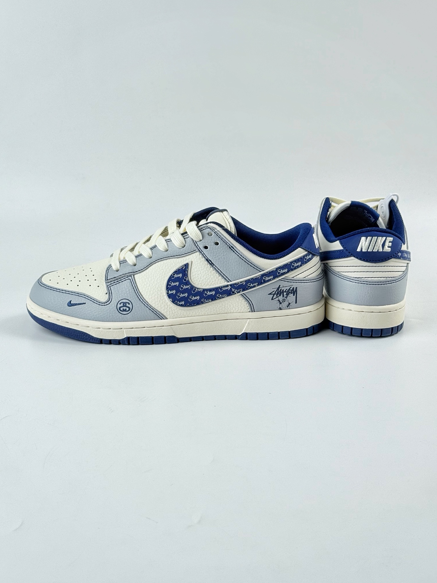280 Nike SB Dunk Low x Stussy 灰白蓝小勾 XS6089-595